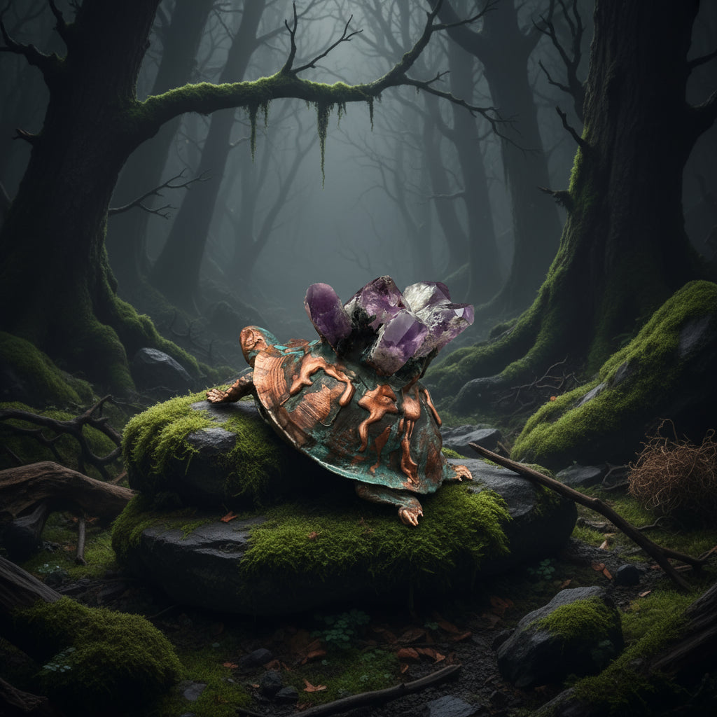 Elder of the Aegis Basin ~ Copper Turtle Sculpture