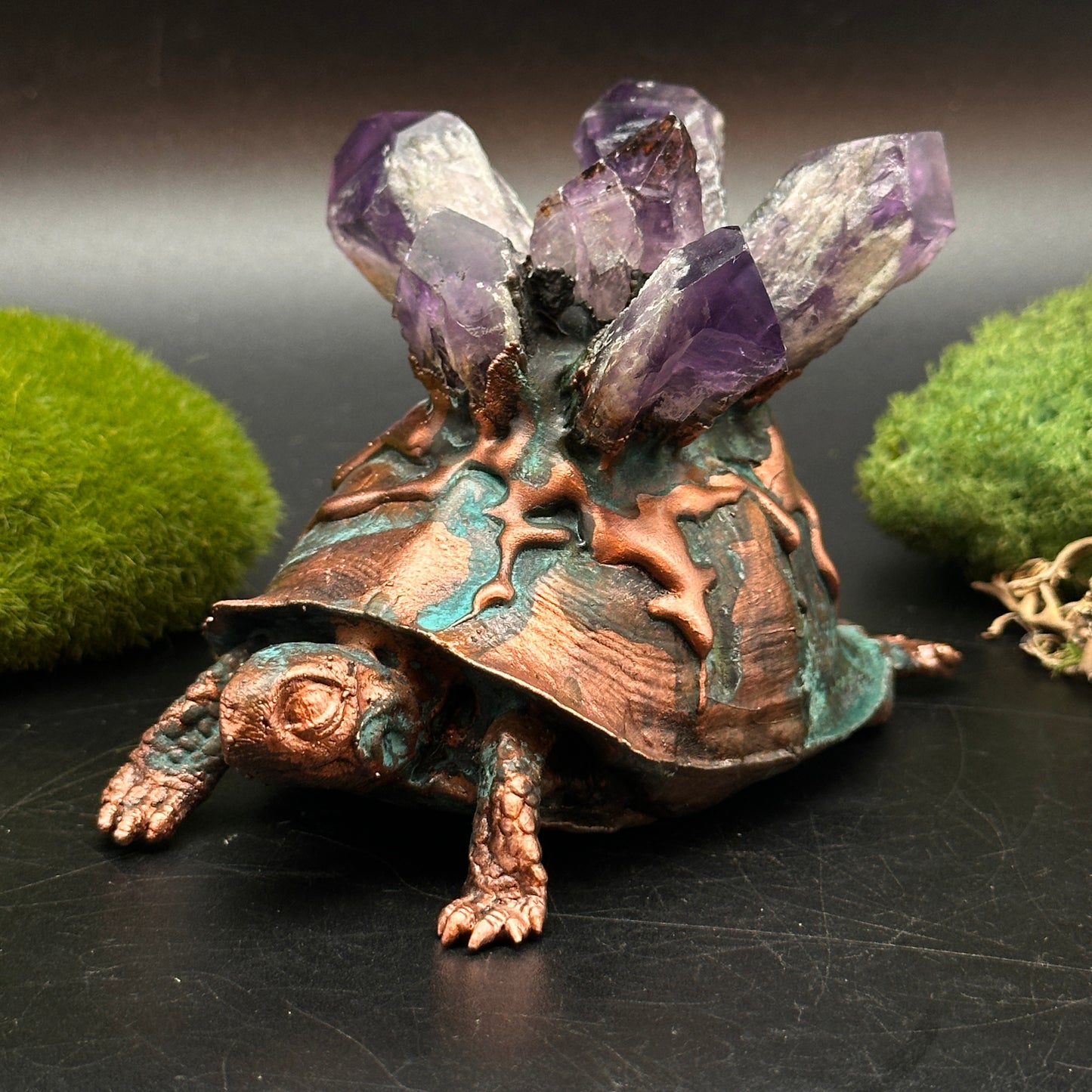 Elder of the Aegis Basin ~ Copper Turtle Sculpture