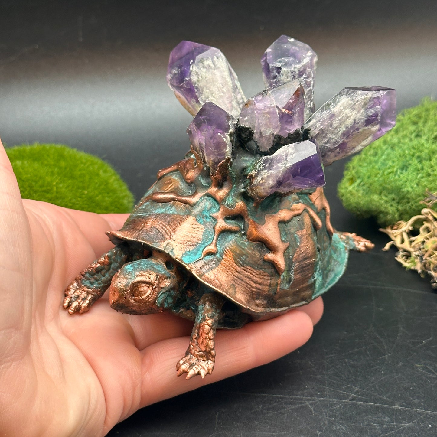 Elder of the Aegis Basin ~ Copper Turtle Sculpture