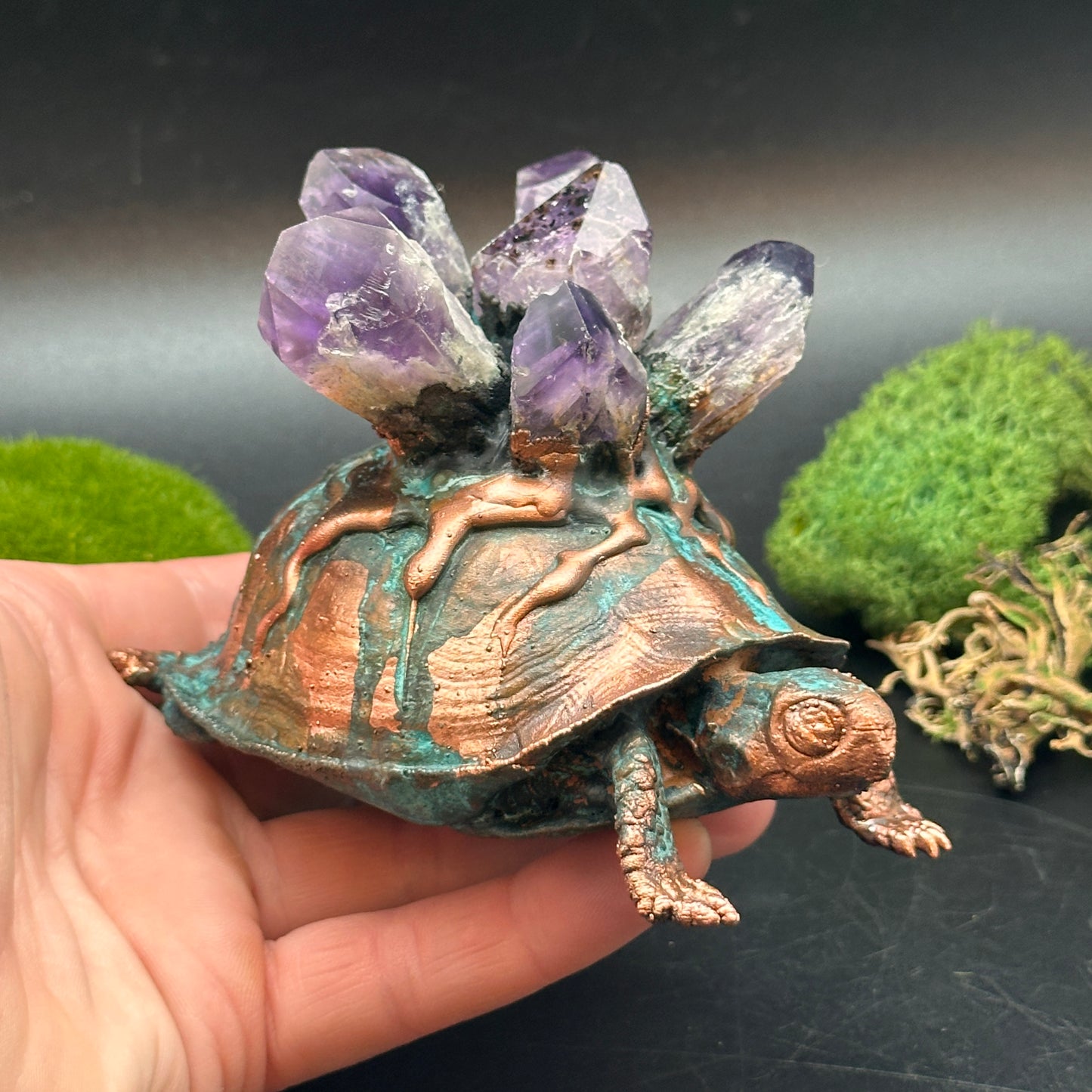 Elder of the Aegis Basin ~ Copper Turtle Sculpture