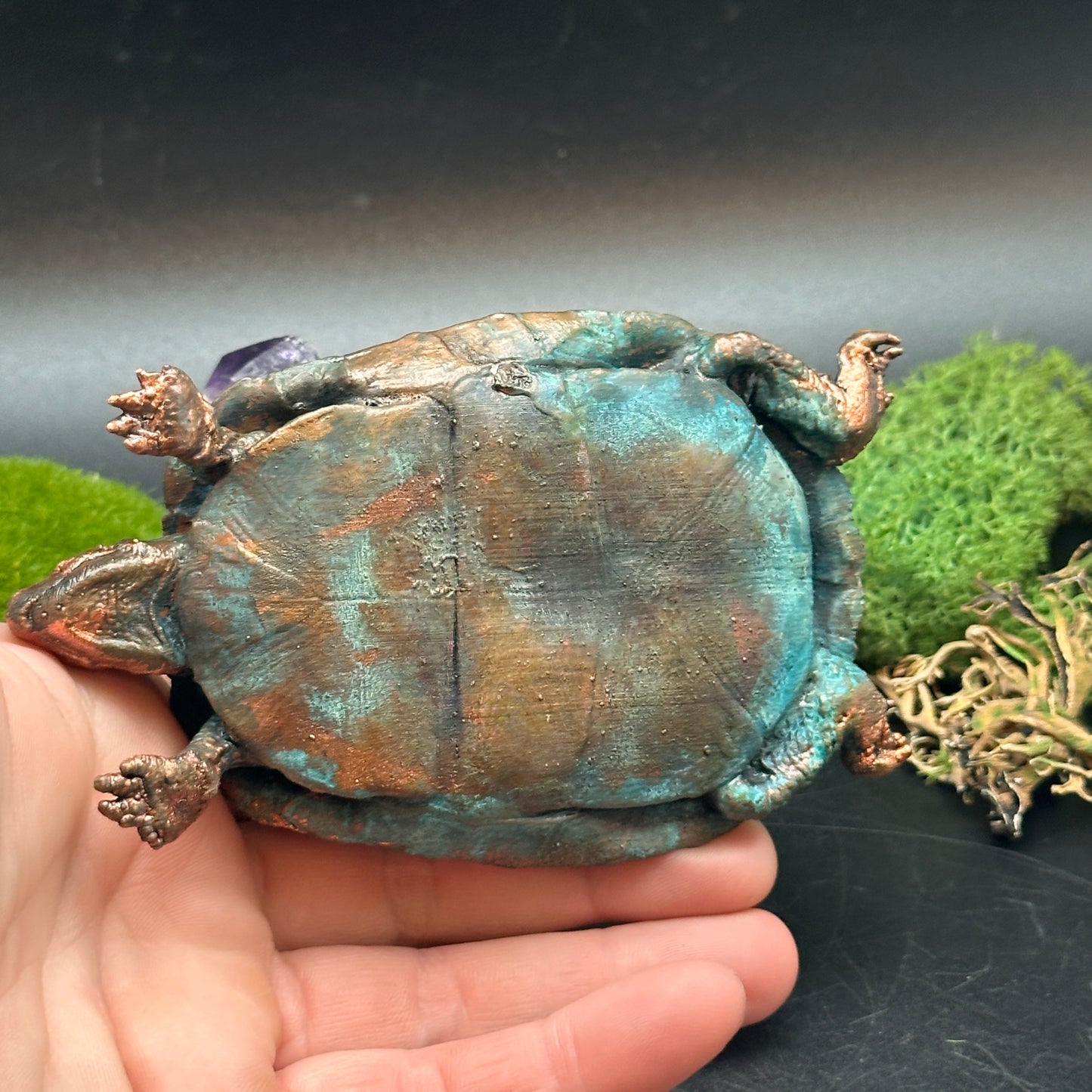 Elder of the Aegis Basin ~ Copper Turtle Sculpture