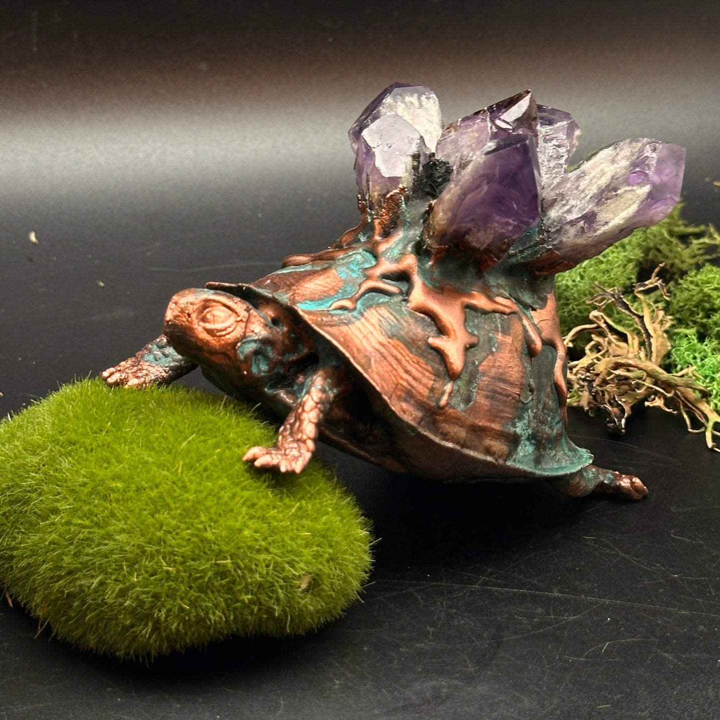 Elder of the Aegis Basin ~ Copper Turtle Sculpture