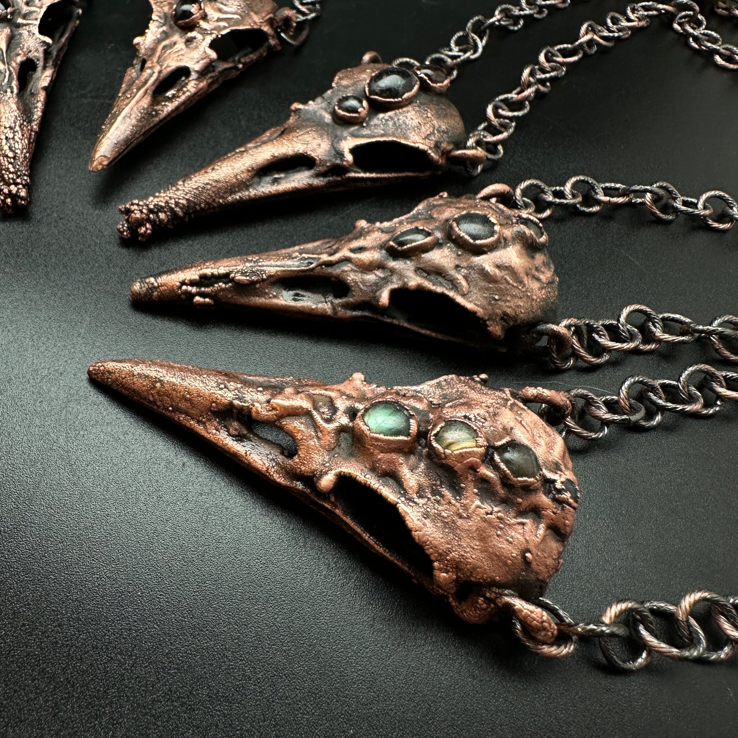 Lil' Raven Dreams ~ Copper Electroformed Necklace