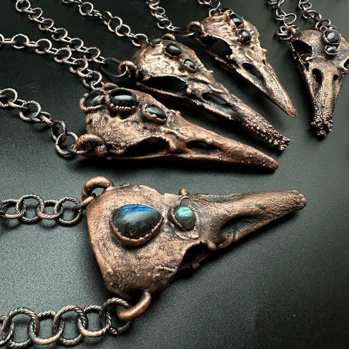 Lil' Raven Dreams ~ Copper Electroformed Necklace