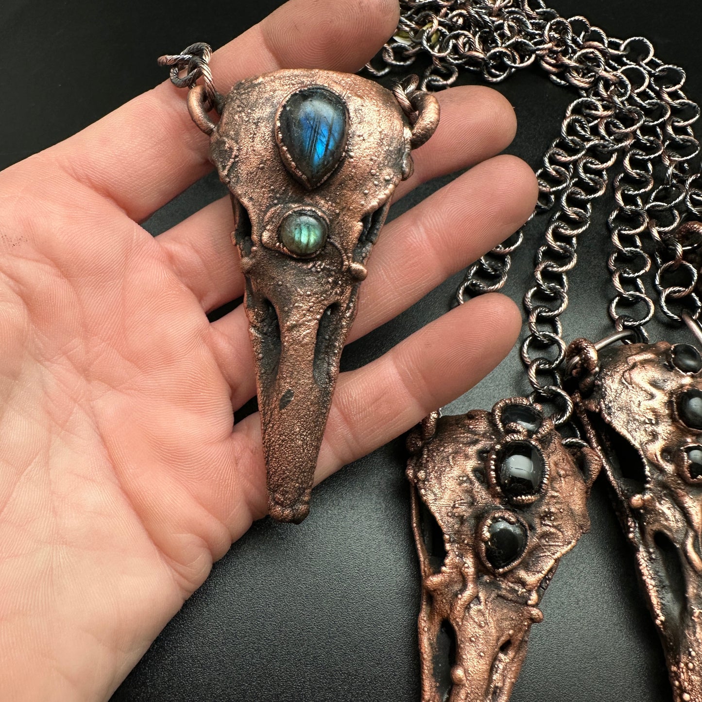 Lil' Raven Dreams ~ Copper Electroformed Necklace