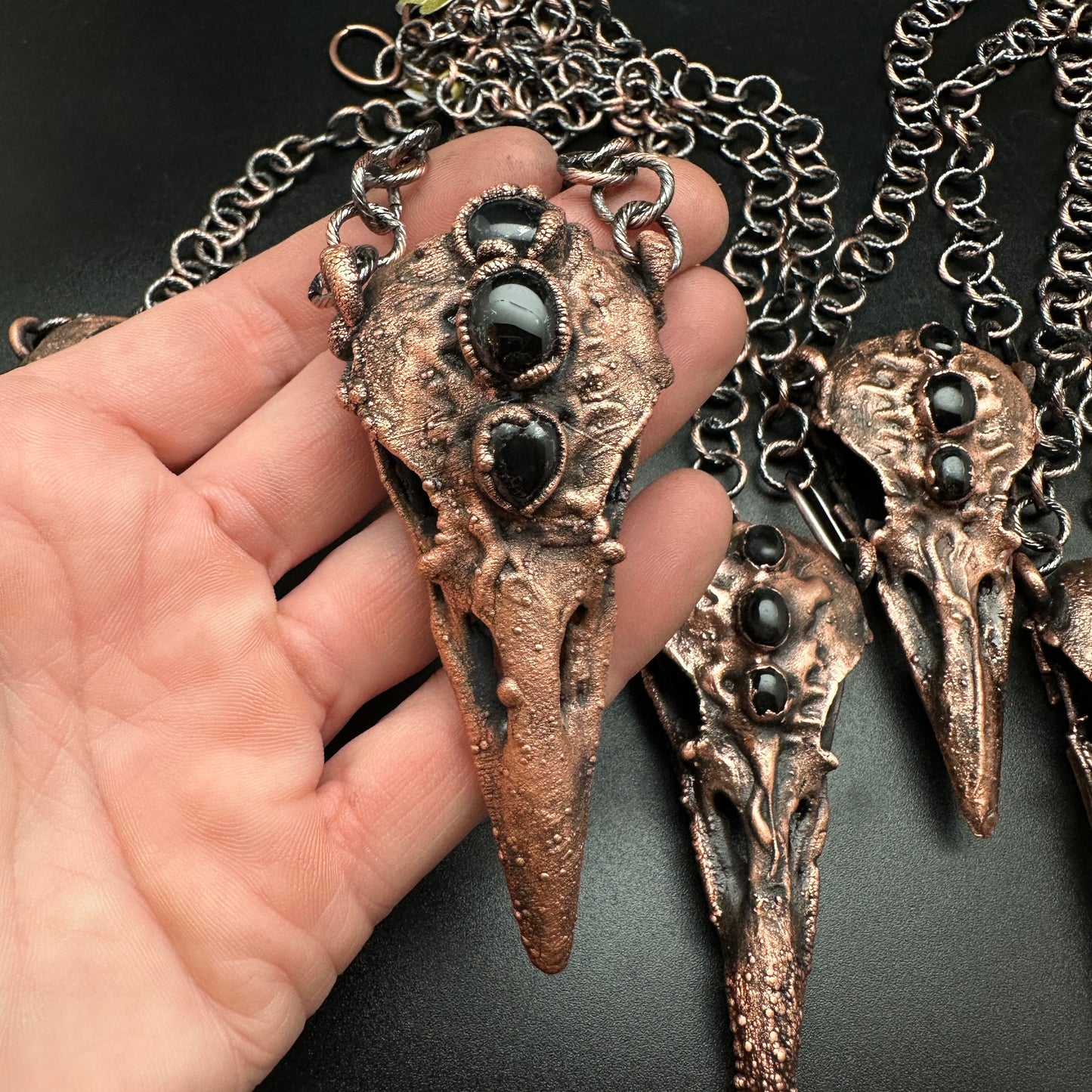 Lil' Raven Dreams ~ Copper Electroformed Necklace
