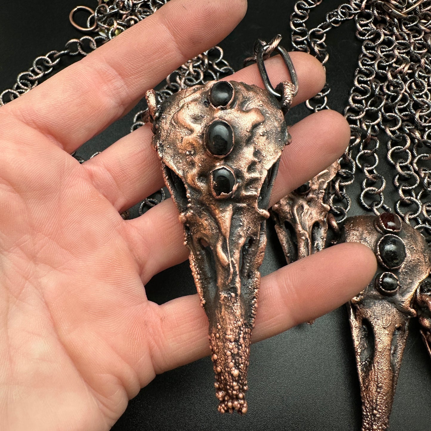 Lil' Raven Dreams ~ Copper Electroformed Necklace