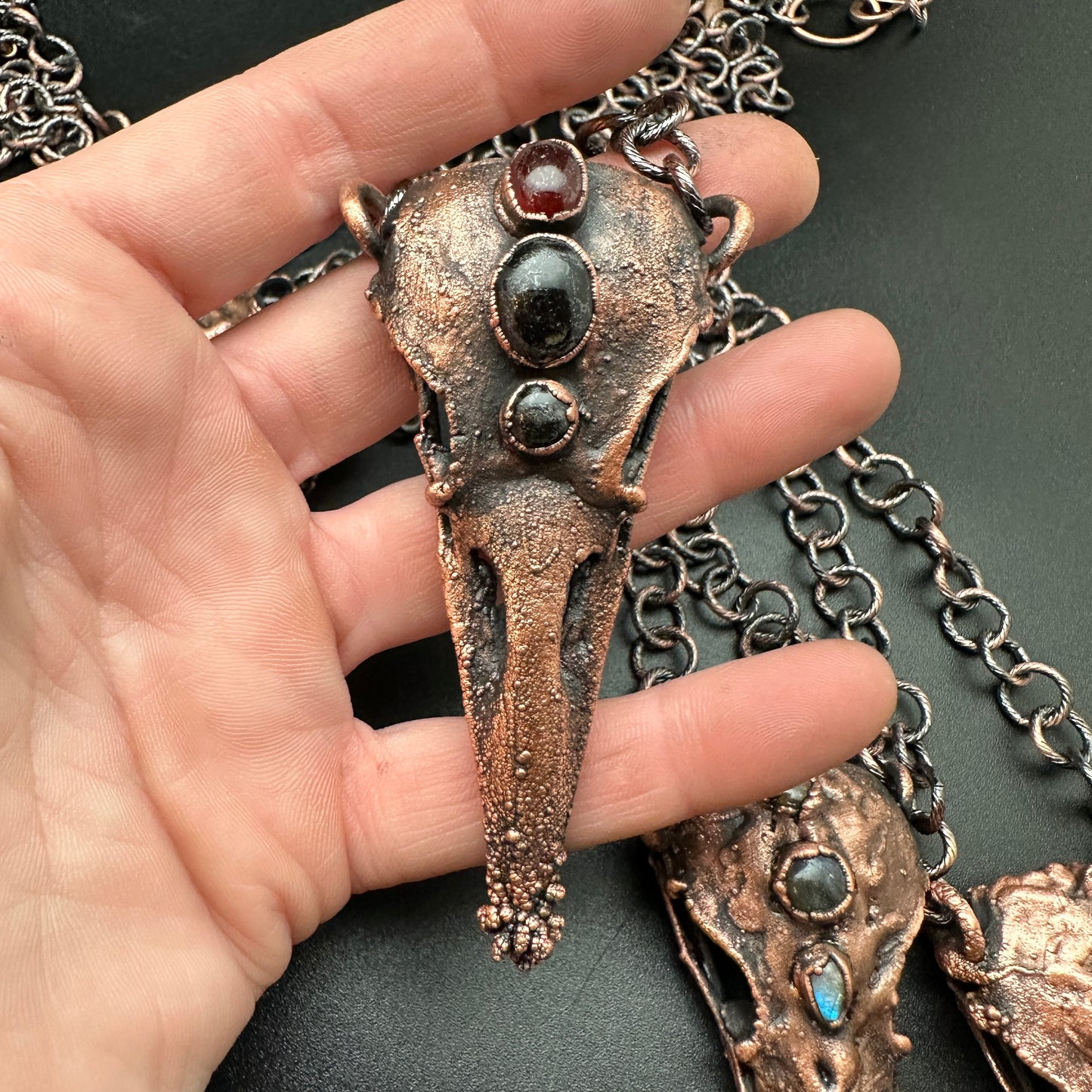 Lil' Raven Dreams ~ Copper Electroformed Necklace