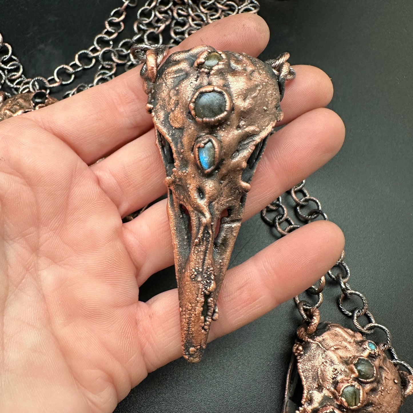 Lil' Raven Dreams ~ Copper Electroformed Necklace