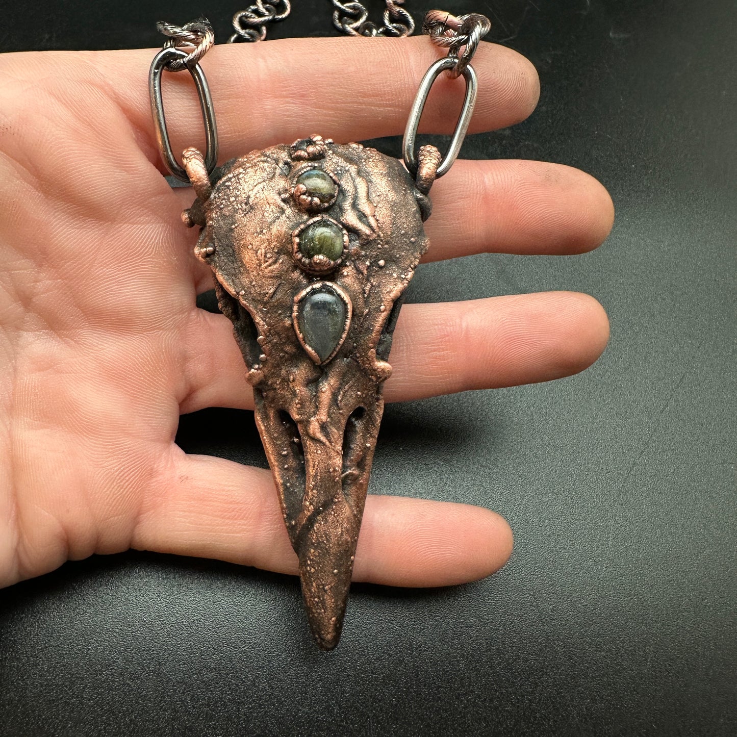 Lil' Raven Dreams ~ Copper Electroformed Necklace