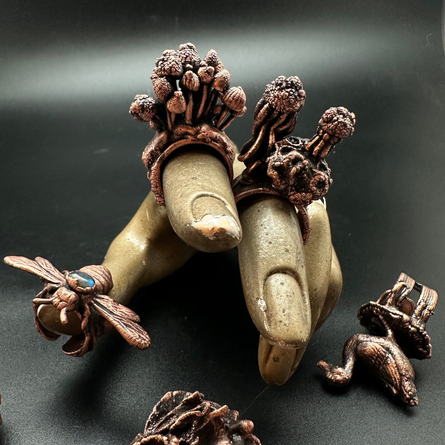 Mushroom Cluster Ring ~ Copper Electroformed