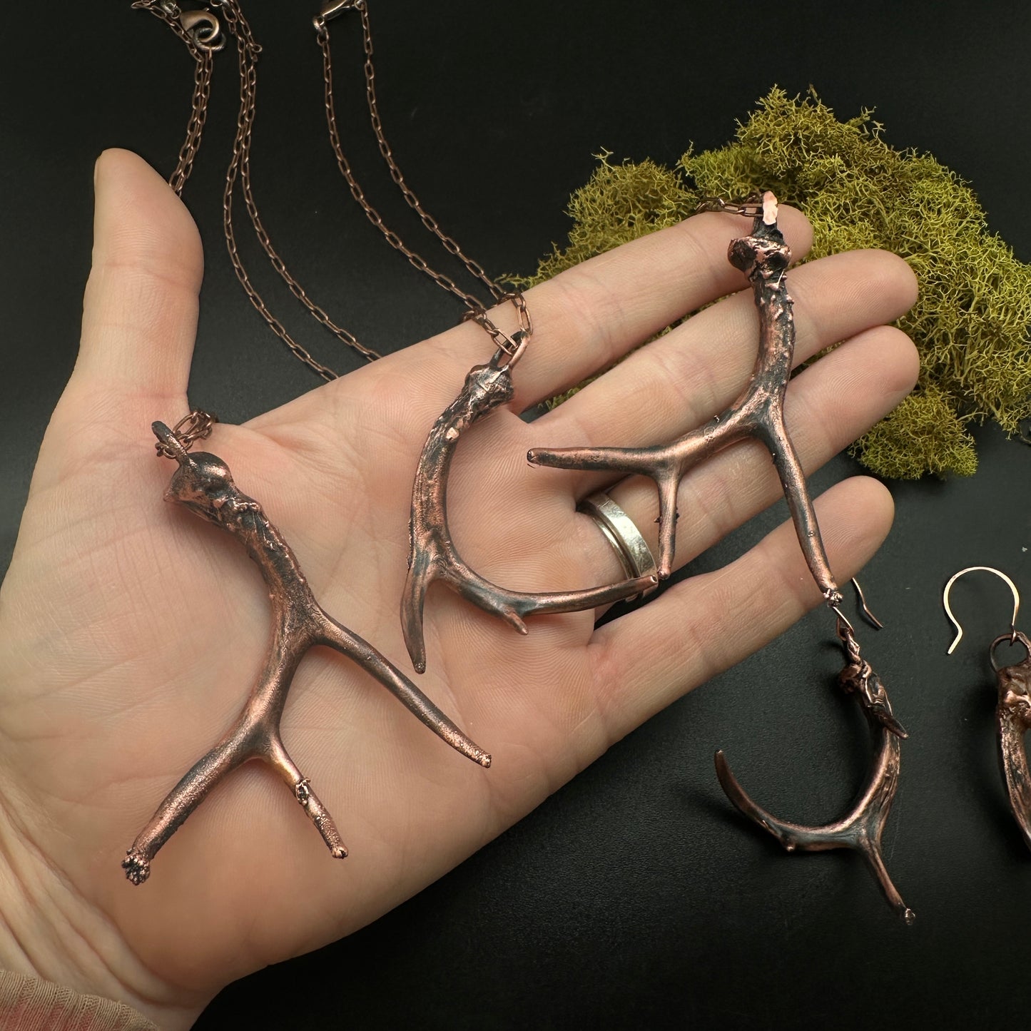 Shed ~ Antler Pendant ~ Copper Electroformed Necklace