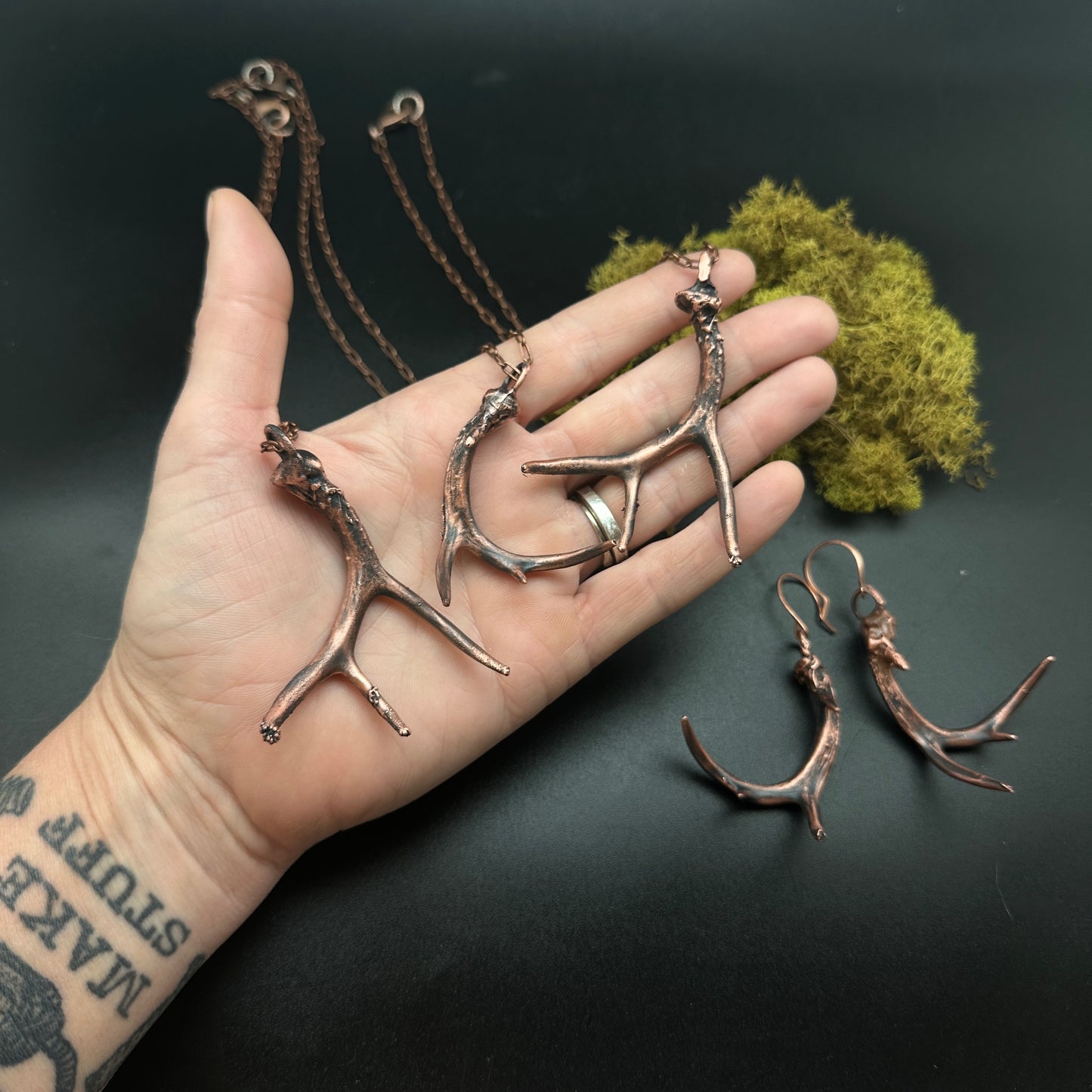 Shed ~ Antler Pendant ~ Copper Electroformed Necklace