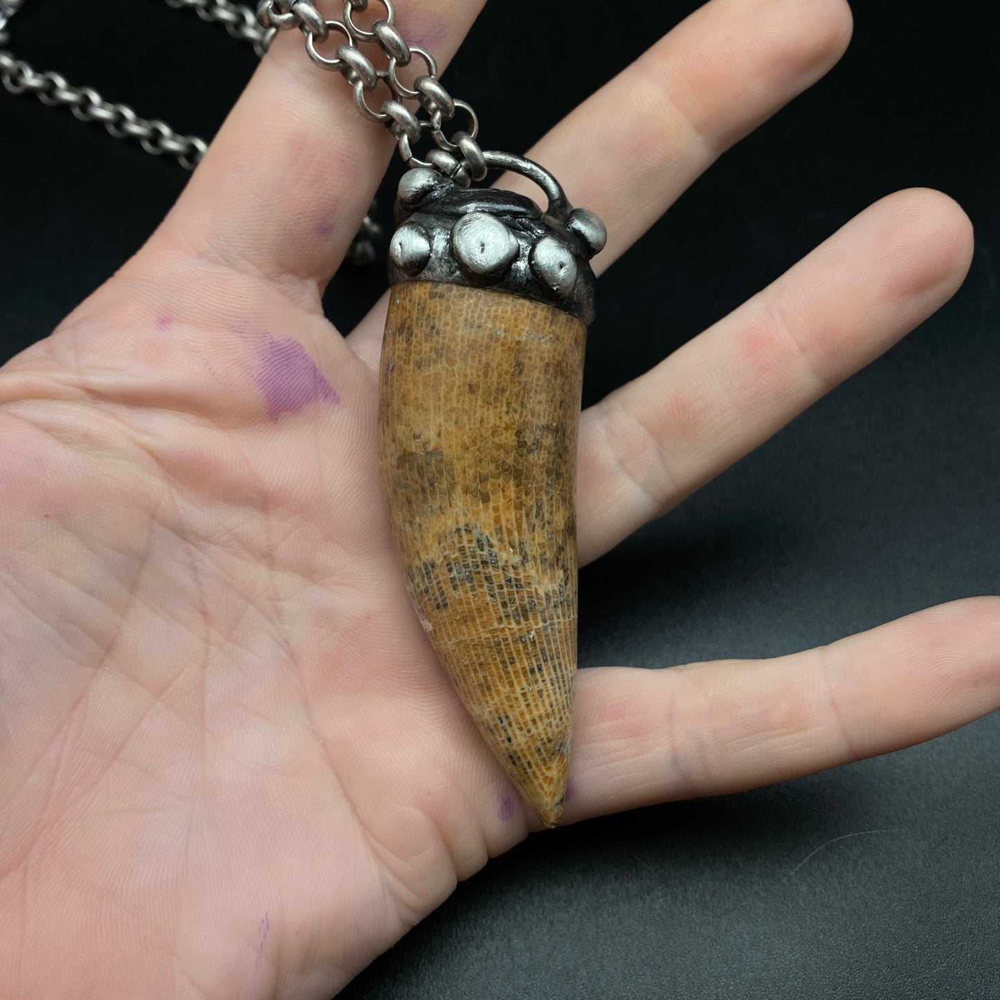 Horus ~ Fossil Horn Coral Necklace