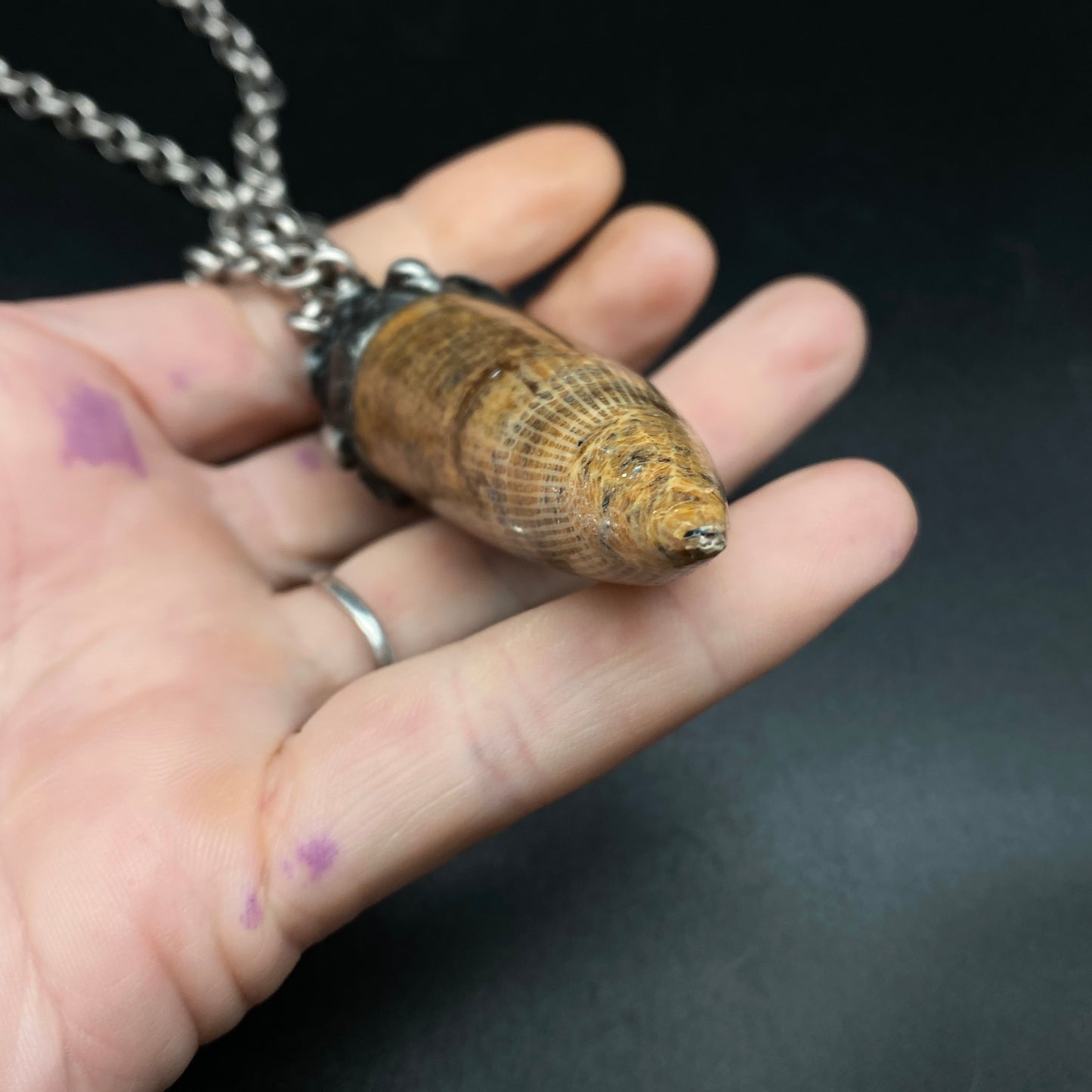 Horus ~ Fossil Horn Coral Necklace