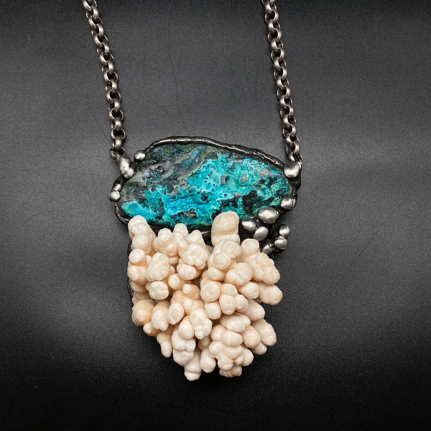 Deep Sea ~ Congo Stone & Calcium Stalactite Necklace