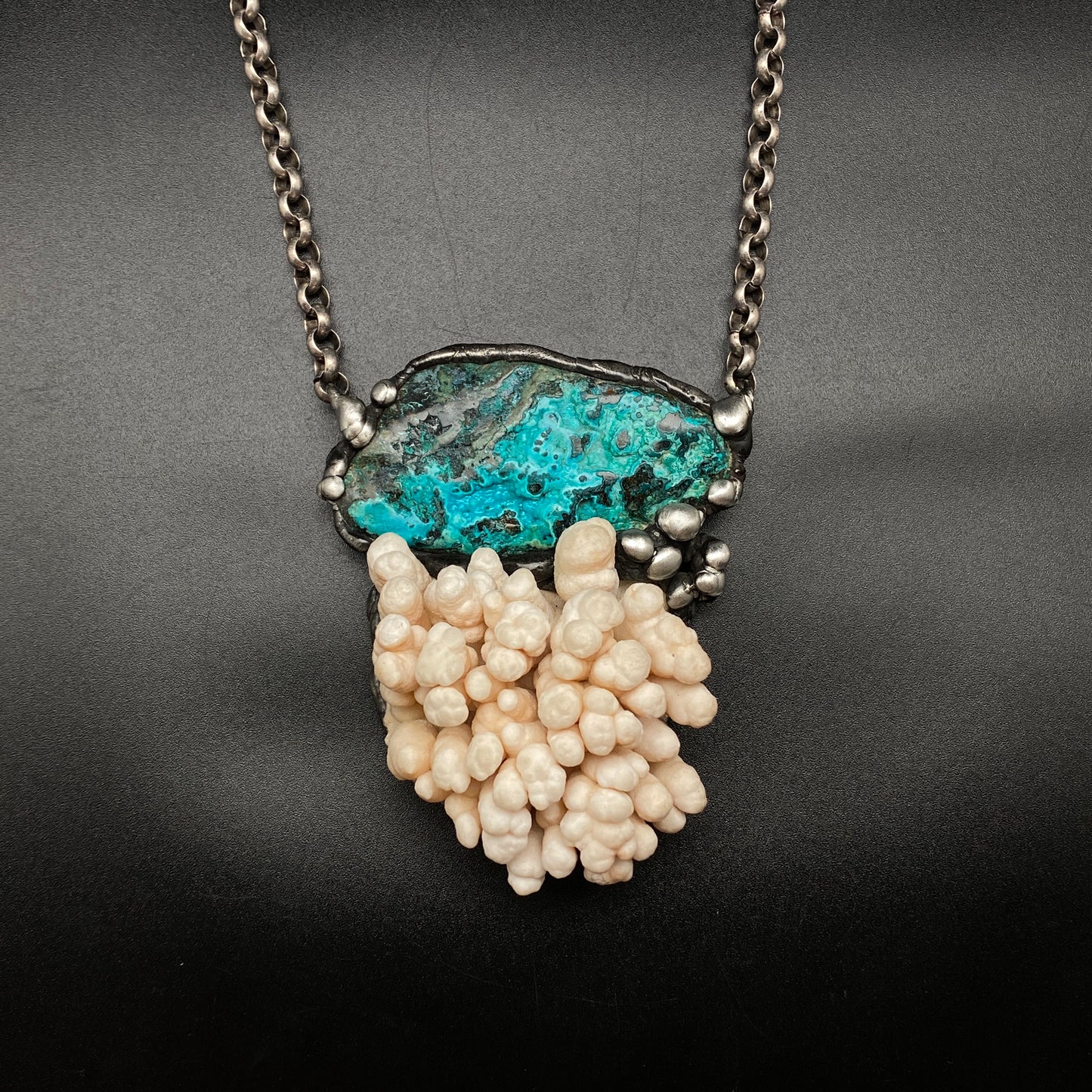 Deep Sea ~ Congo Stone & Calcium Stalactite Necklace