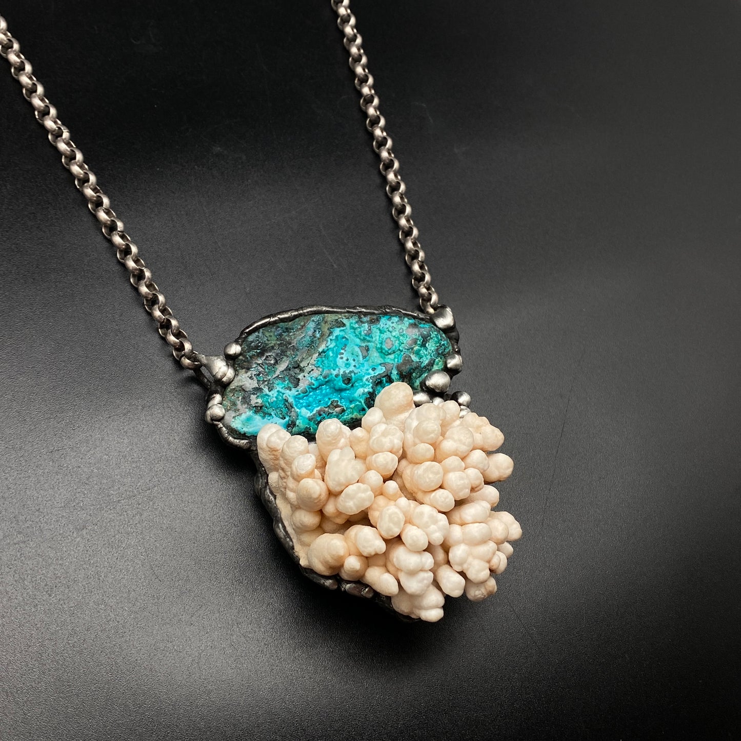 Deep Sea ~ Congo Stone & Calcium Stalactite Necklace