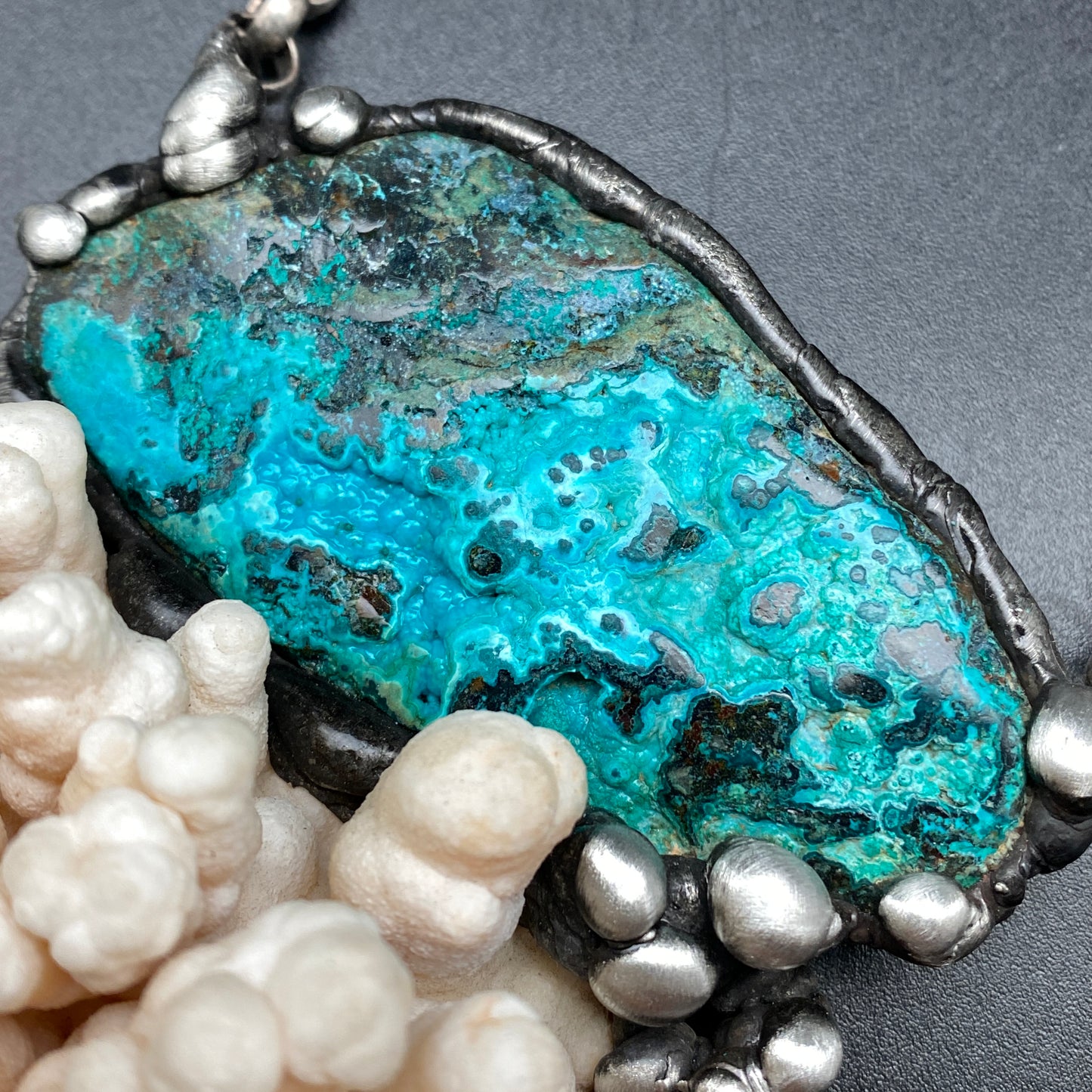 Deep Sea ~ Congo Stone & Calcium Stalactite Necklace