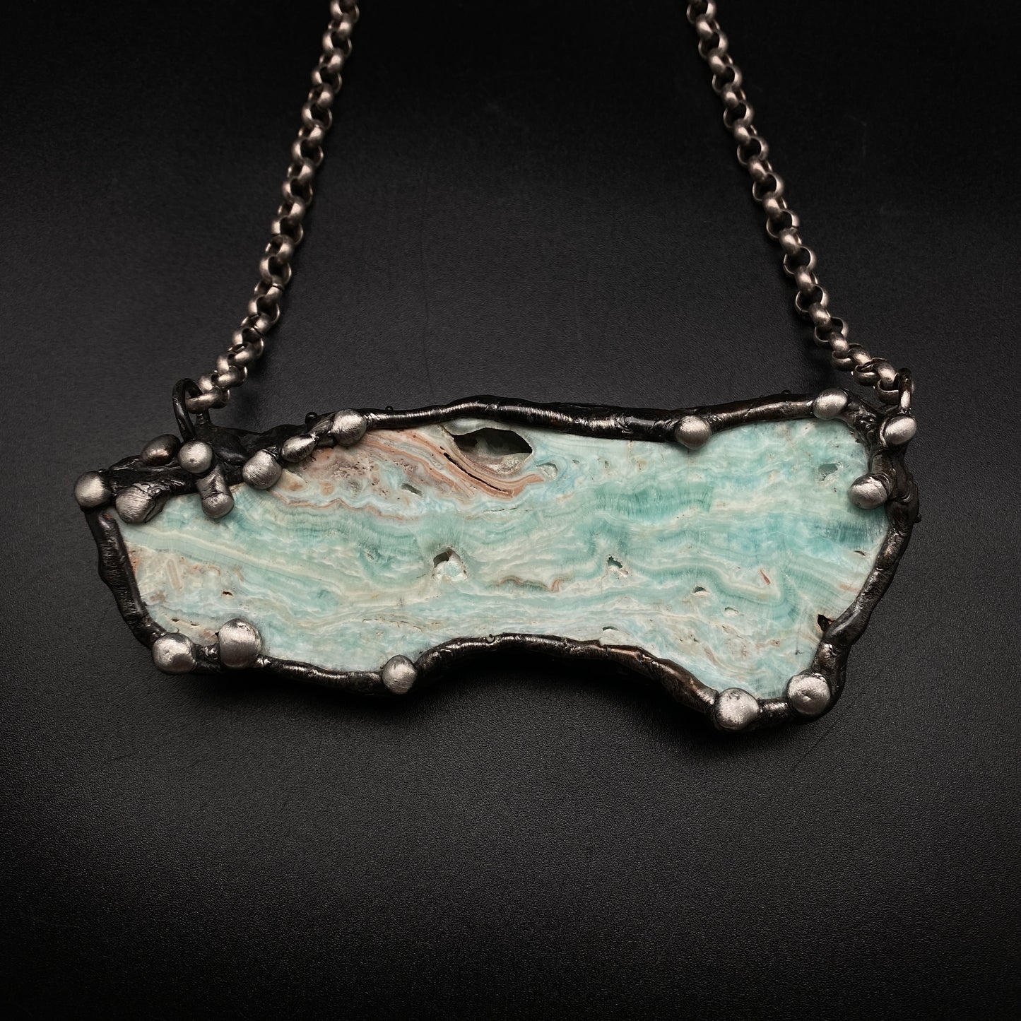 Sail Away XL ~ Blue Aragonite Necklace