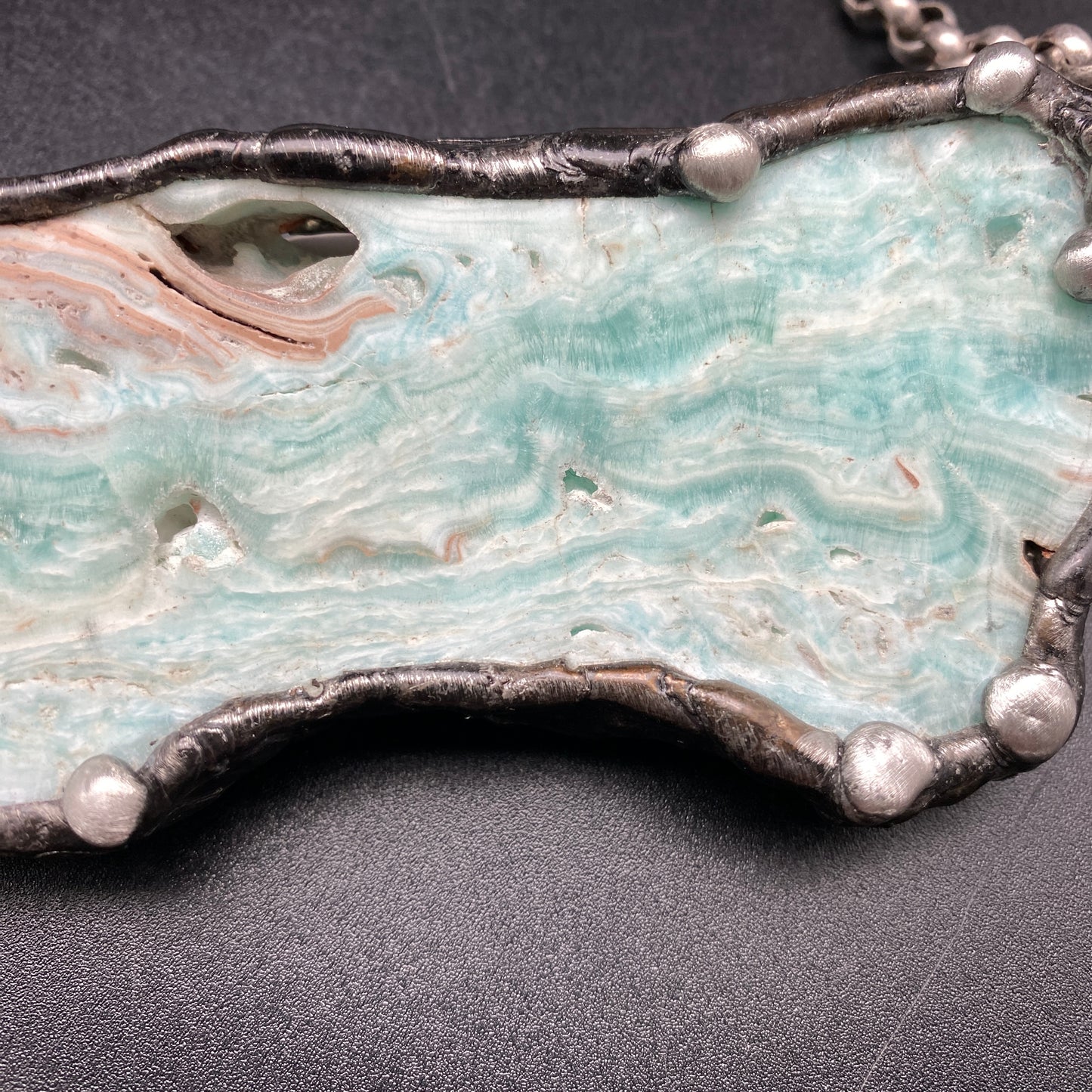 Sail Away XL ~ Blue Aragonite Necklace