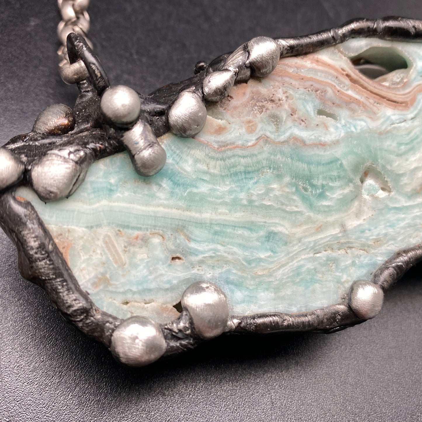 Sail Away XL ~ Blue Aragonite Necklace