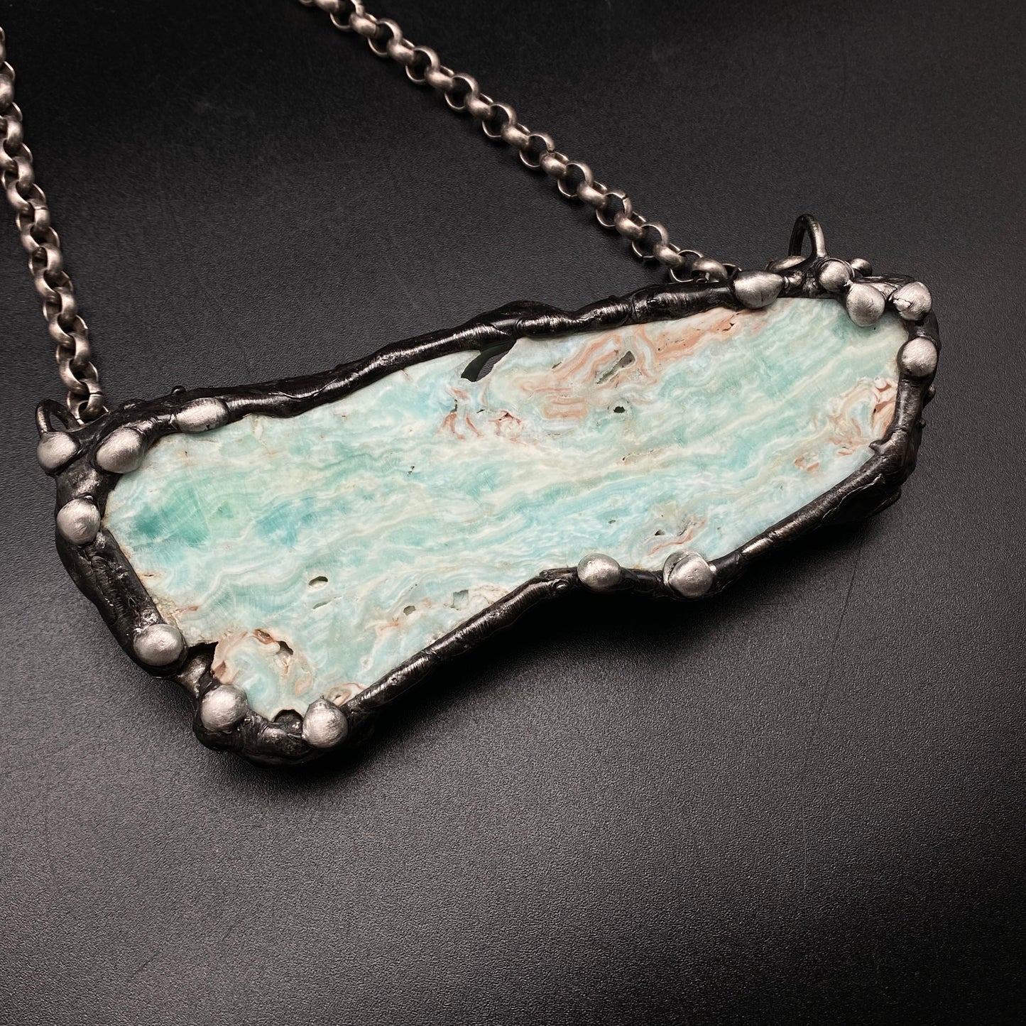 Sail Away XL ~ Blue Aragonite Necklace