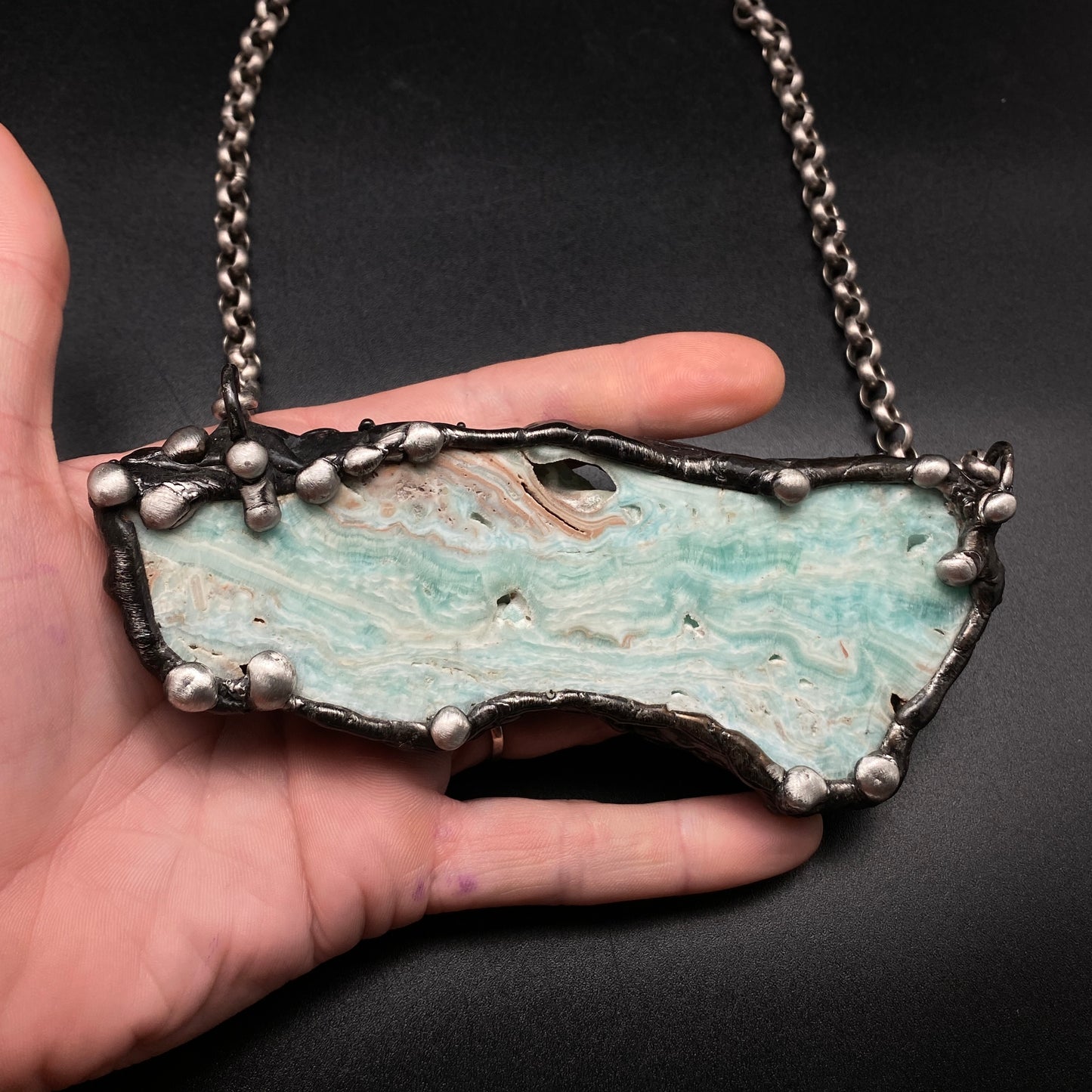 Sail Away XL ~ Blue Aragonite Necklace