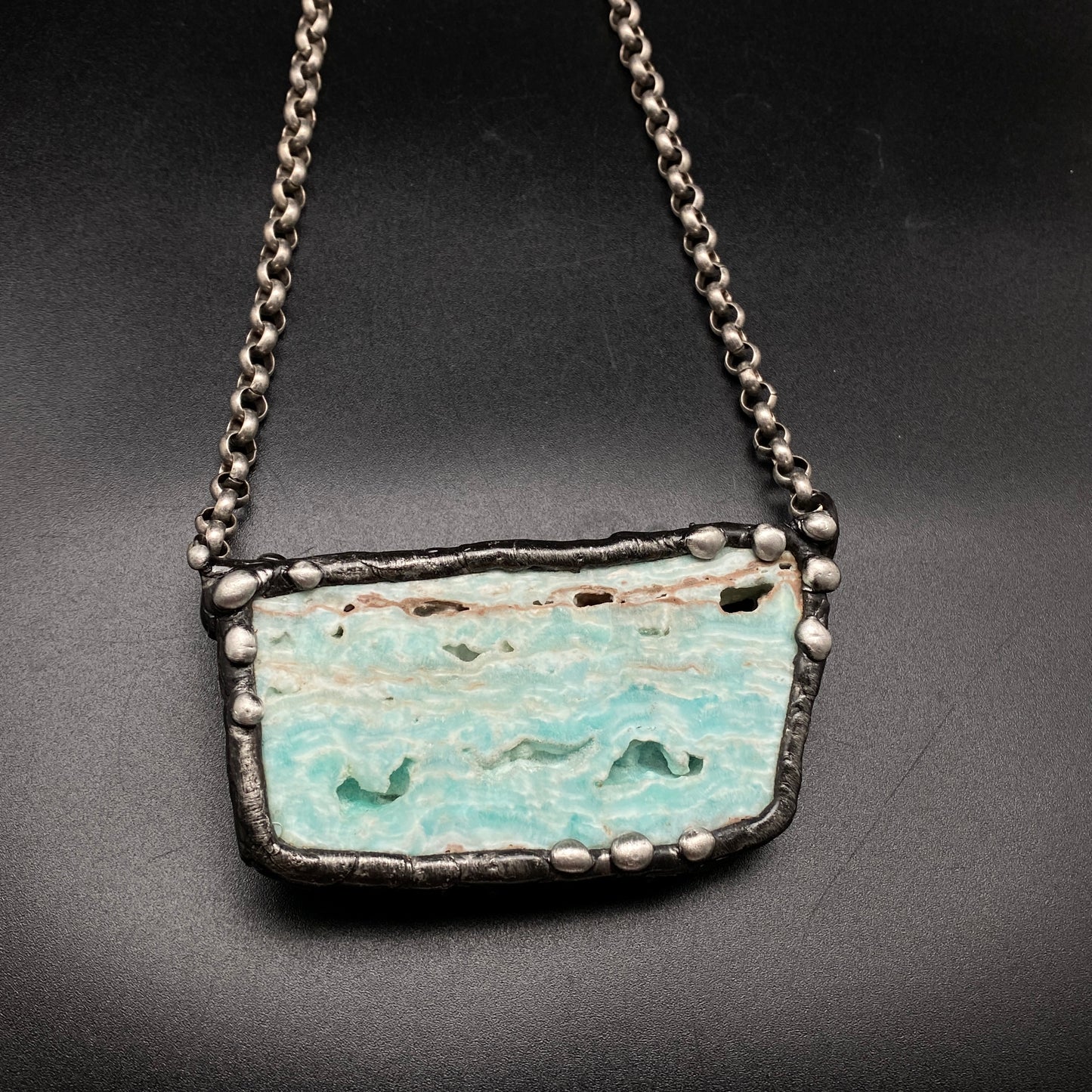 Sail Away ~ Blue Aragonite Necklace