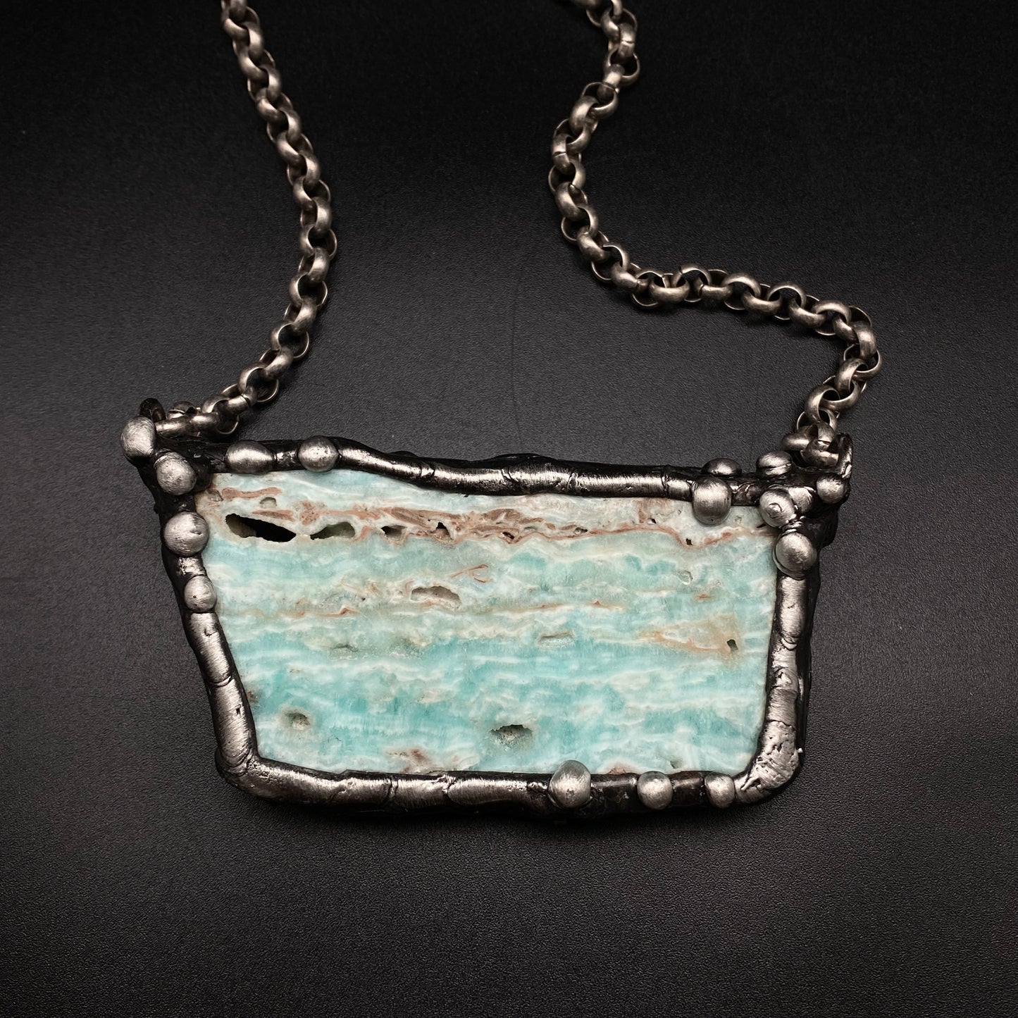 Sail Away ~ Blue Aragonite Necklace