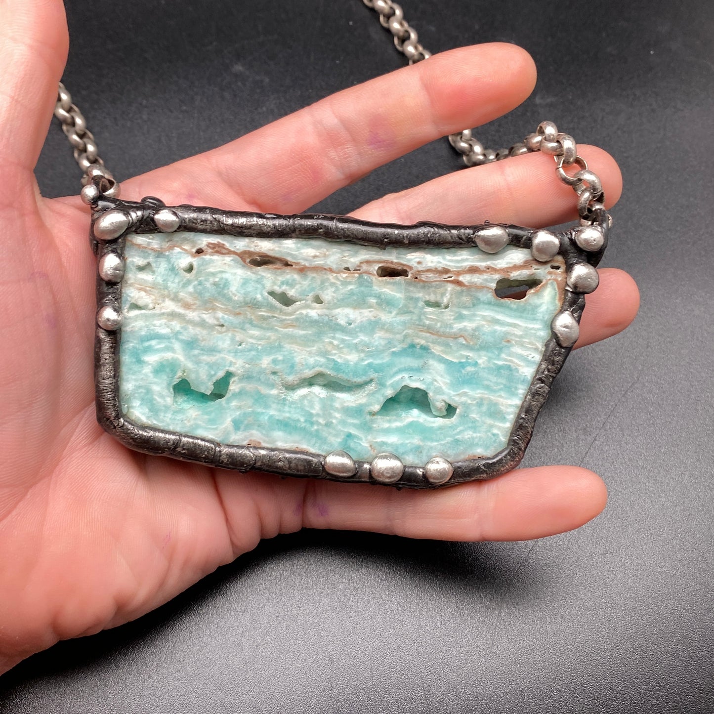 Sail Away ~ Blue Aragonite Necklace