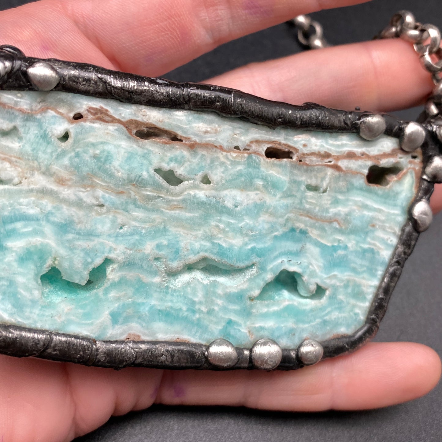 Sail Away ~ Blue Aragonite Necklace