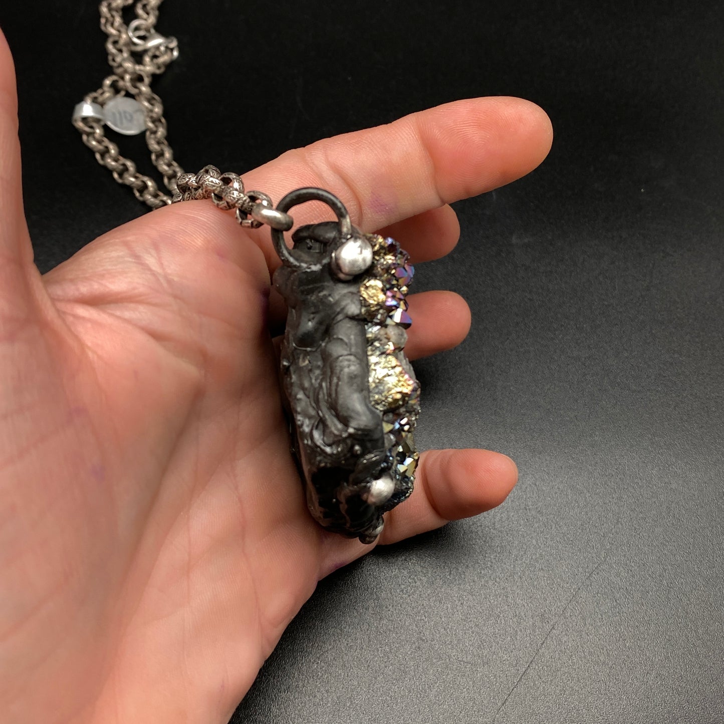 Majestical ~ Unicorn Quartz, Titanium Quartz Geode Necklace
