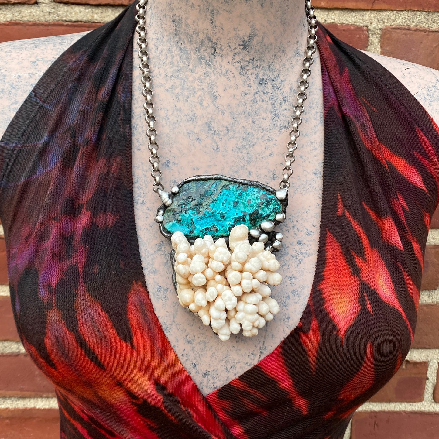 Deep Sea ~ Congo Stone & Calcium Stalactite Necklace