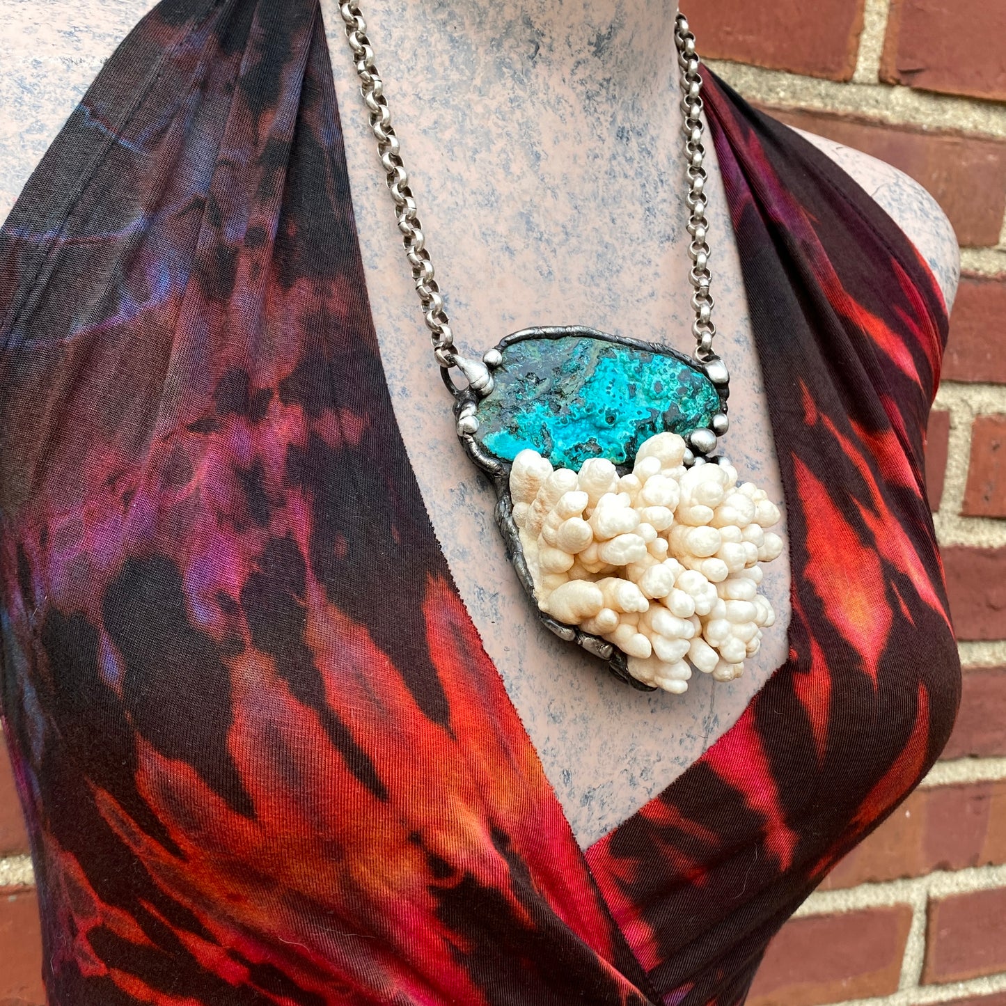 Deep Sea ~ Congo Stone & Calcium Stalactite Necklace