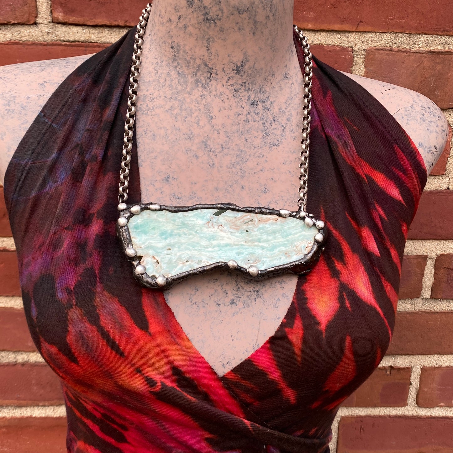 Sail Away XL ~ Blue Aragonite Necklace