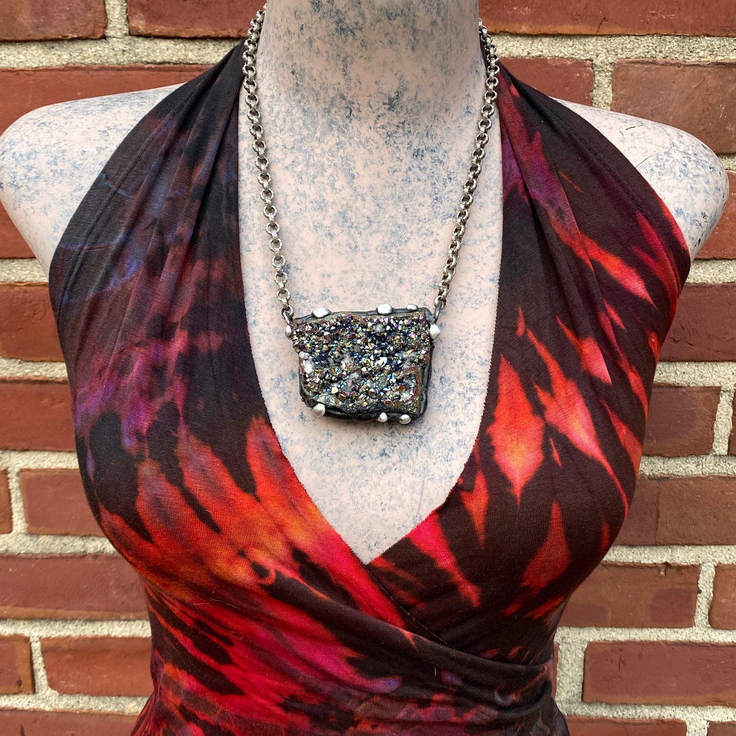 Majestical ~ Unicorn Quartz, Titanium Quartz Geode Necklace