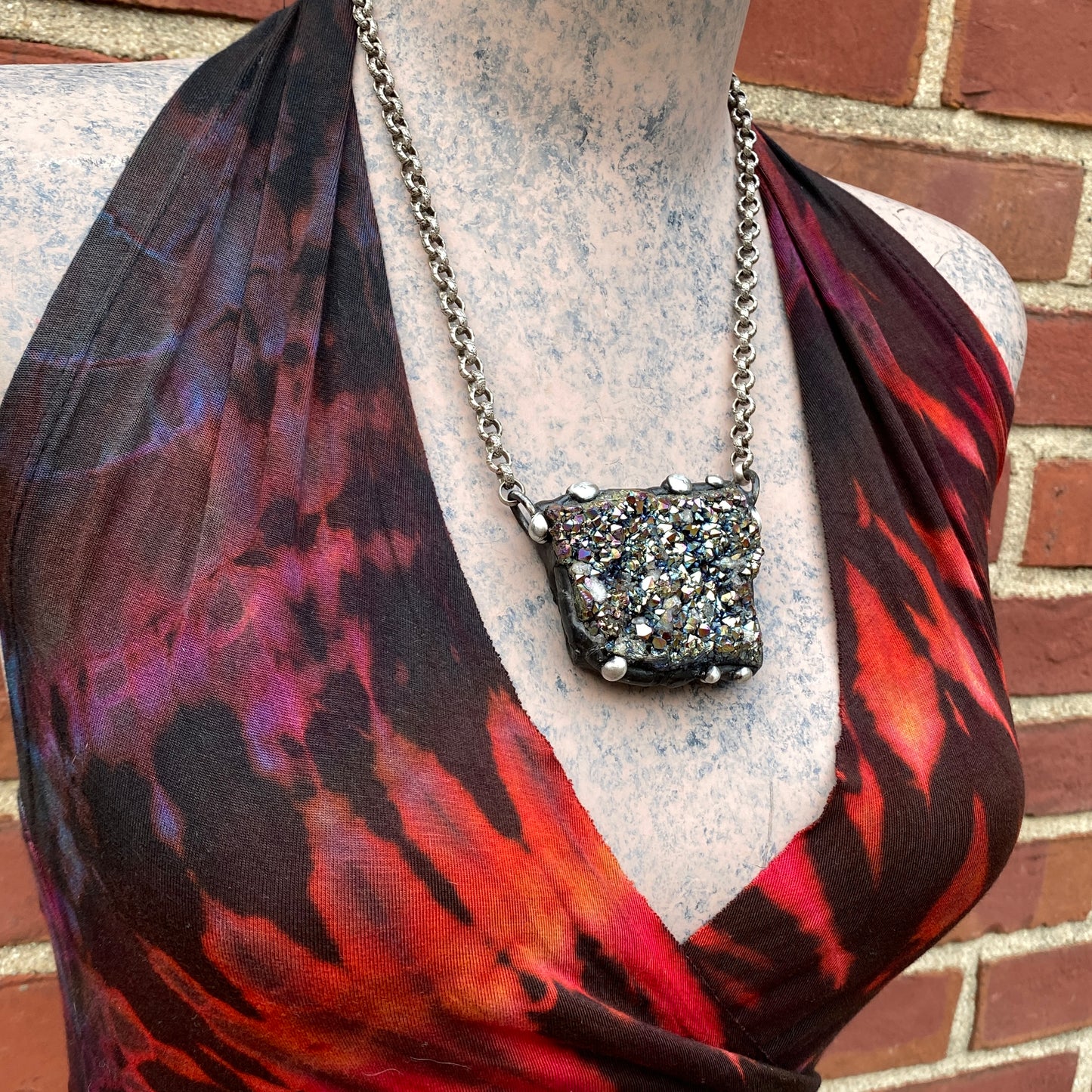 Majestical ~ Unicorn Quartz, Titanium Quartz Geode Necklace