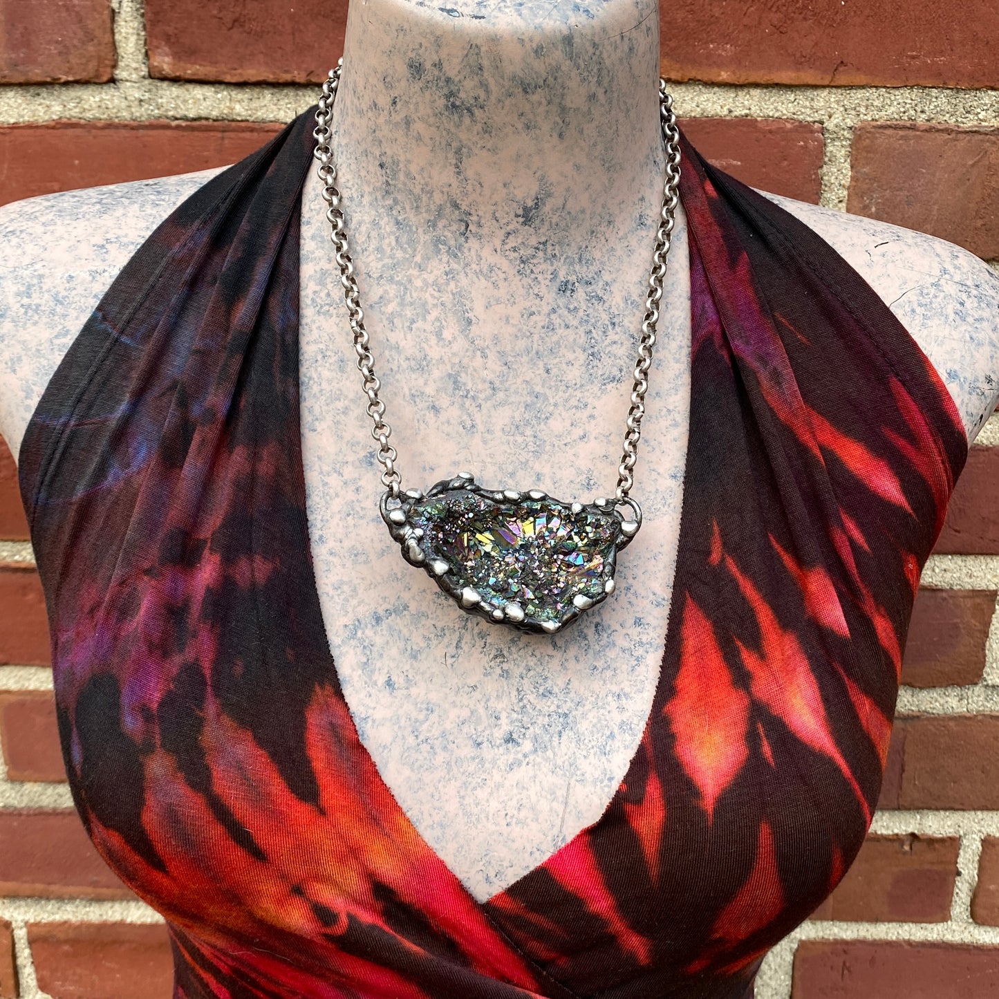 Majestical ~ Unicorn Quartz, Titanium Quartz Geode Necklace