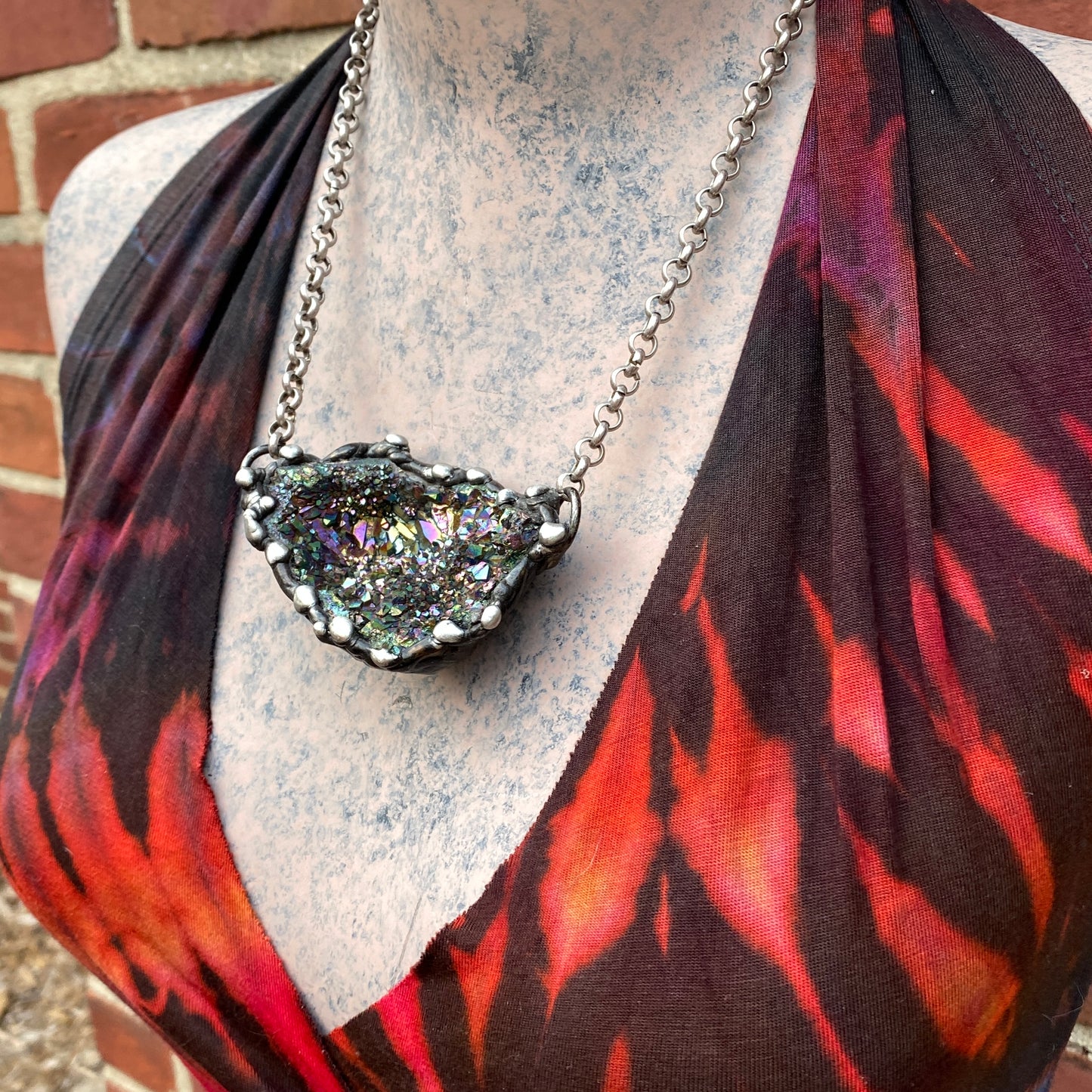 Majestical ~ Unicorn Quartz, Titanium Quartz Geode Necklace