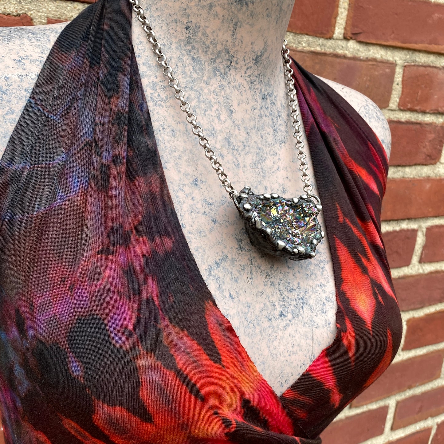 Majestical ~ Unicorn Quartz, Titanium Quartz Geode Necklace