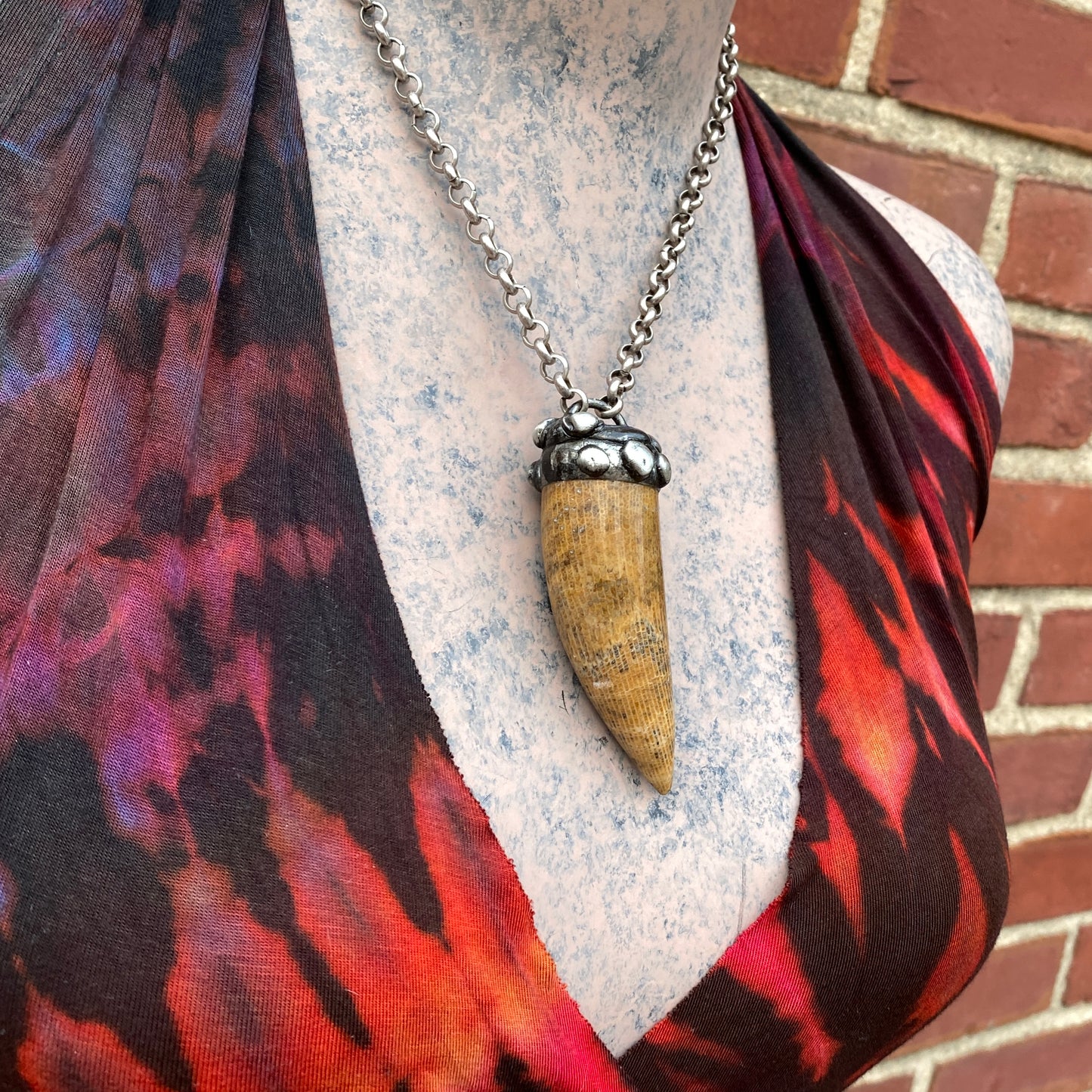 Horus ~ Fossil Horn Coral Necklace