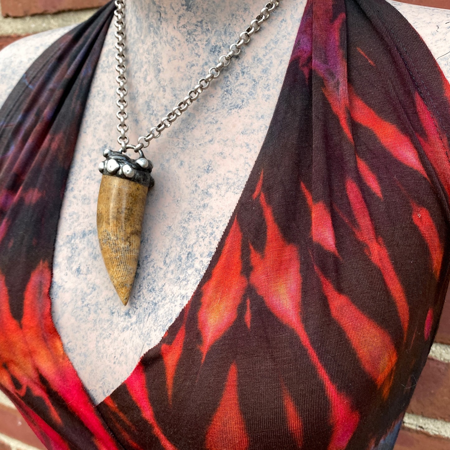 Horus ~ Fossil Horn Coral Necklace