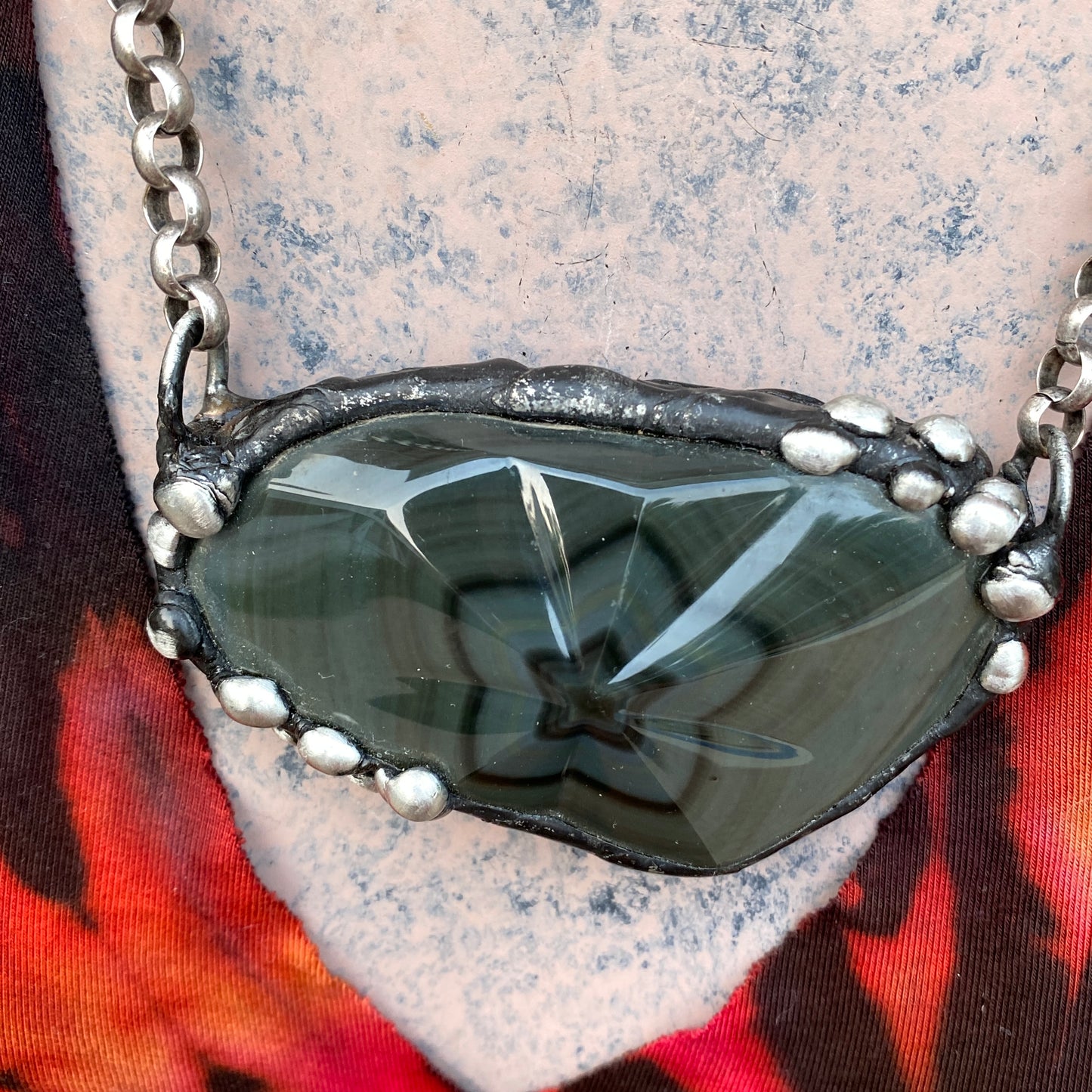 Superstar ~ Rainbow Obsidian Star Necklace