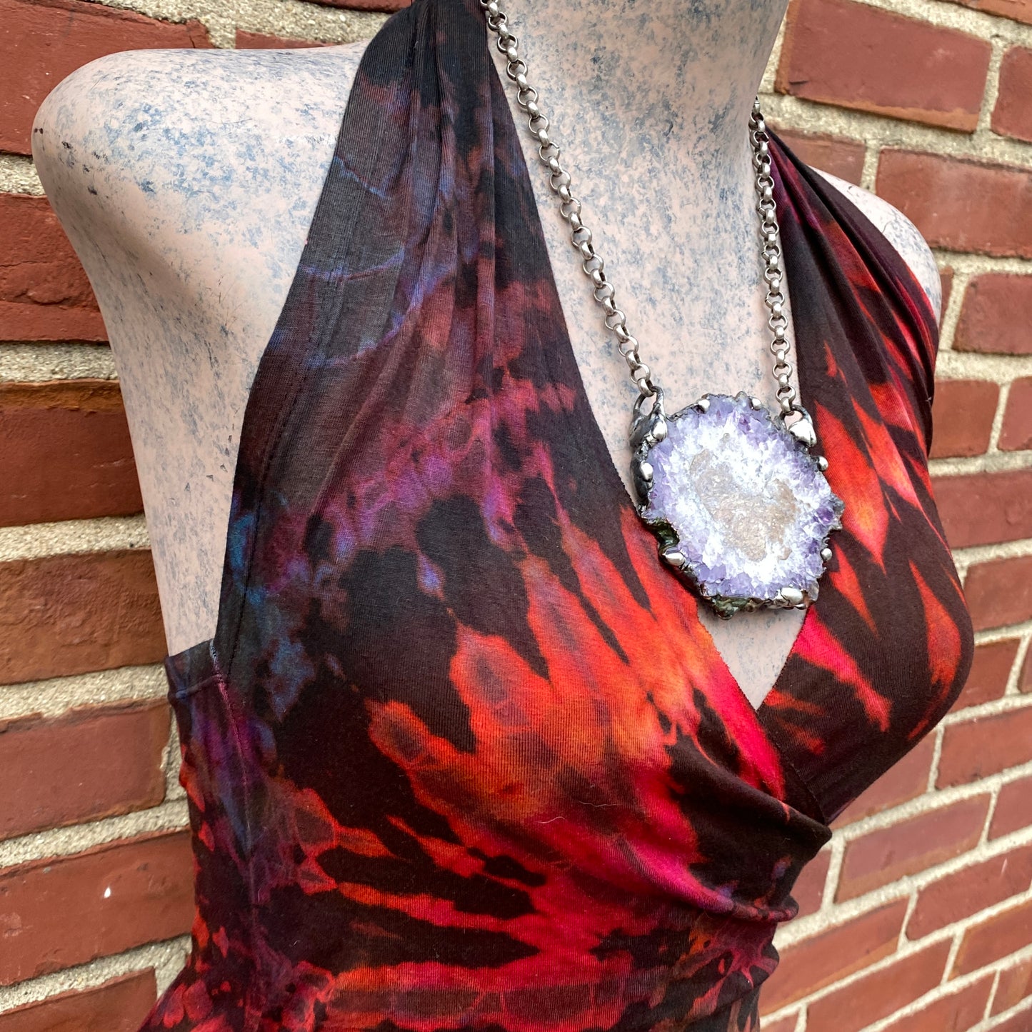 Wanderer ~ Amethyst Stalactite Slice Crystal Necklace