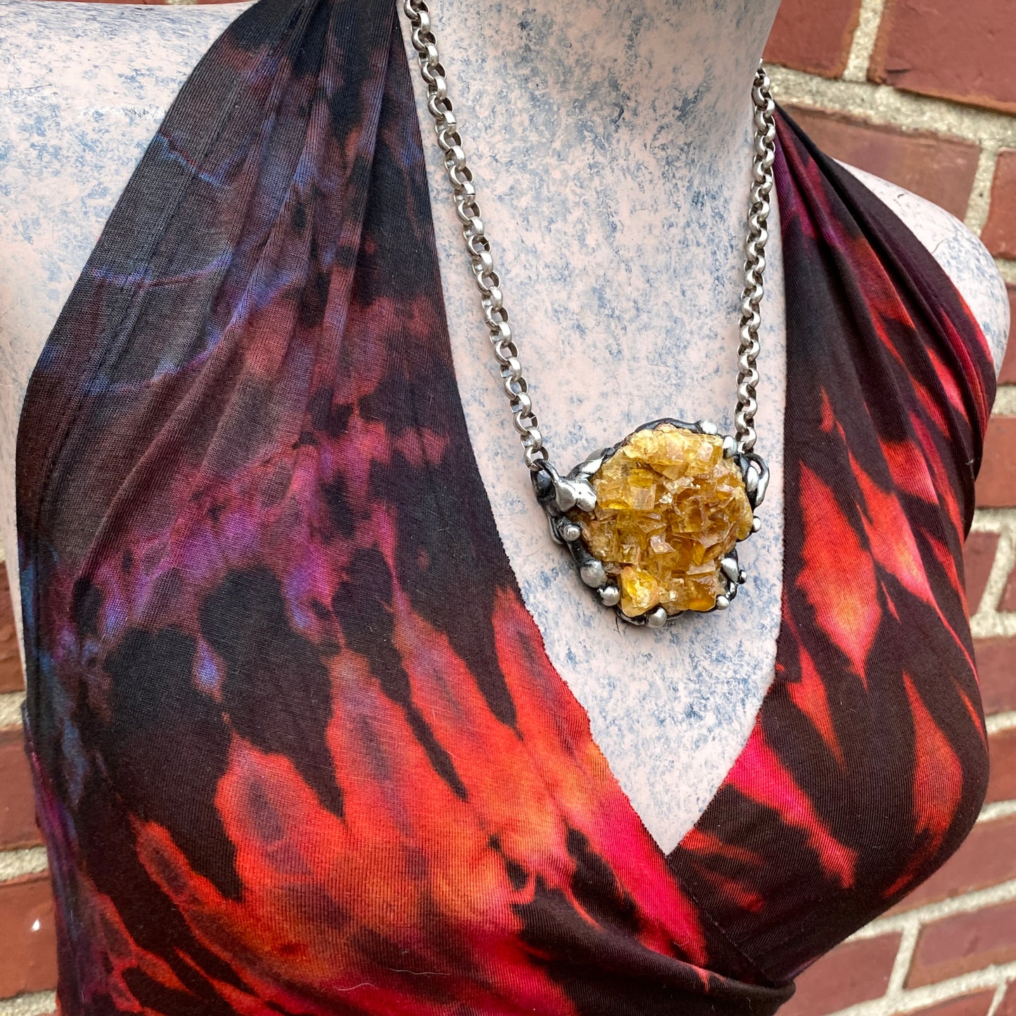 Tigris ~ Honey Orange Fluorite Necklace