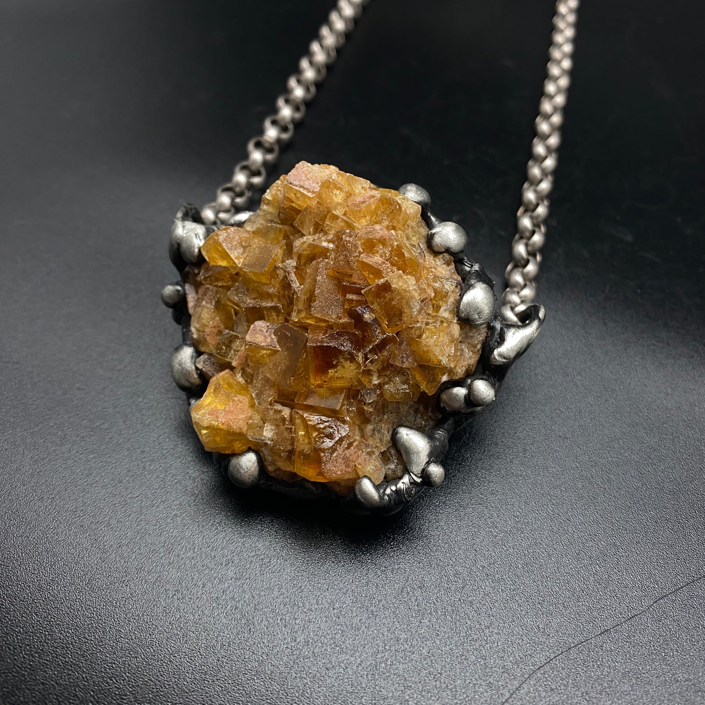 Tigris ~ Honey Orange Fluorite Necklace