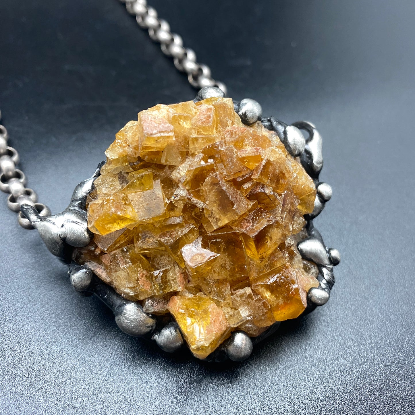 Tigris ~ Honey Orange Fluorite Necklace