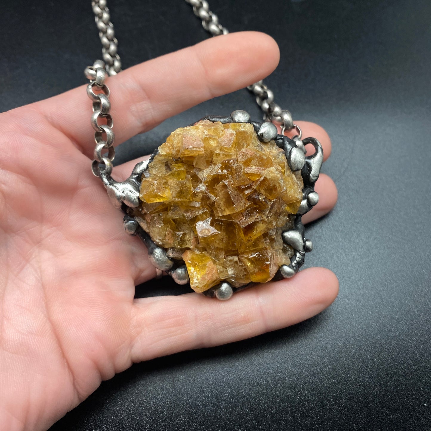 Tigris ~ Honey Orange Fluorite Necklace