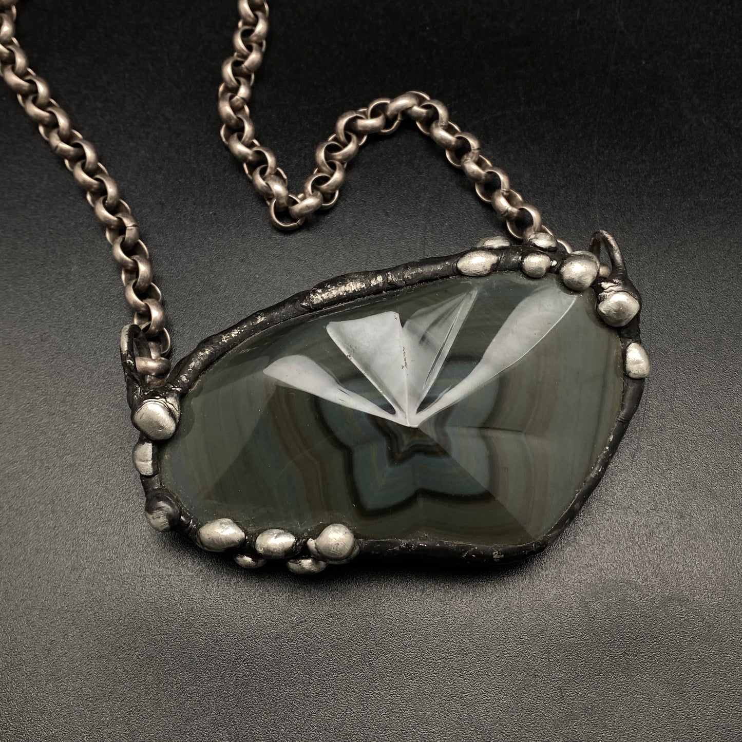 Superstar ~ Rainbow Obsidian Star Necklace